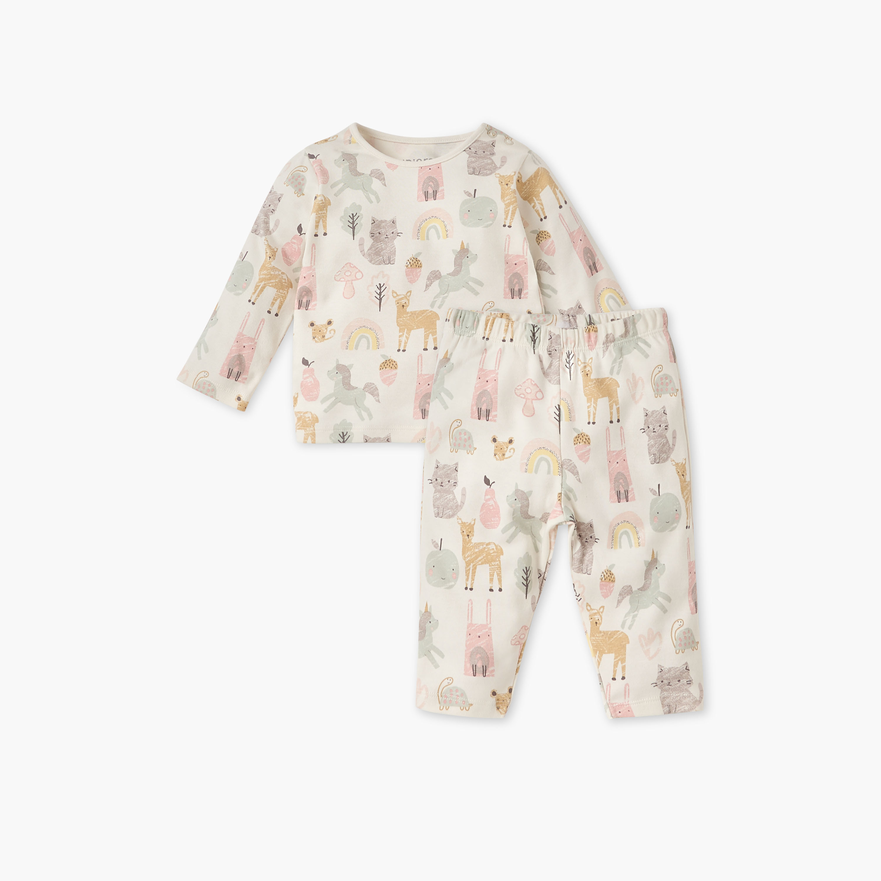 Juniors Animal Print T-shirt and Pyjama Set-baby-boys-clothing-nightwear-pyjamasets-image-2
