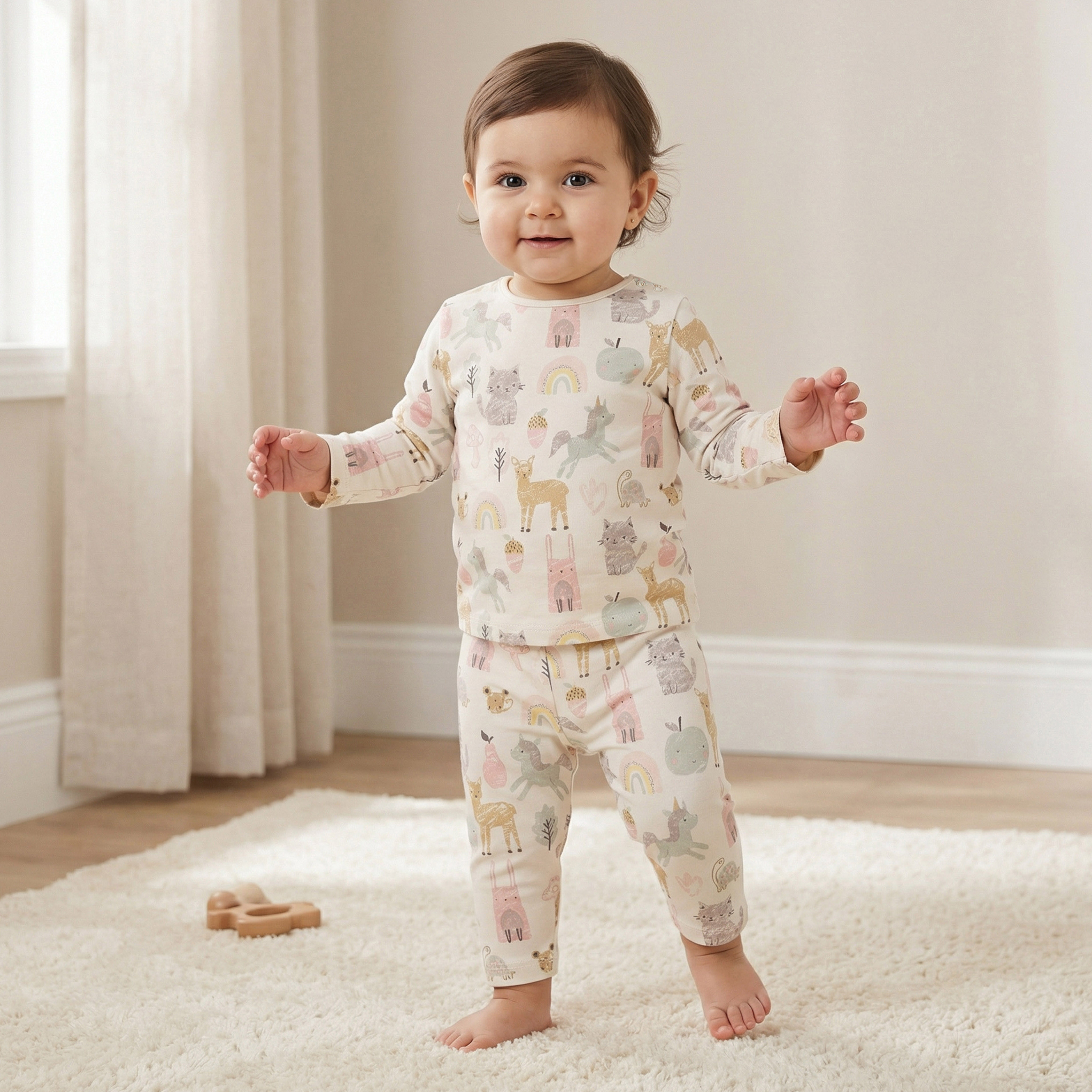 Juniors Animal Print T-shirt and Pyjama Set-baby-boys-clothing-nightwear-pyjamasets-image-1