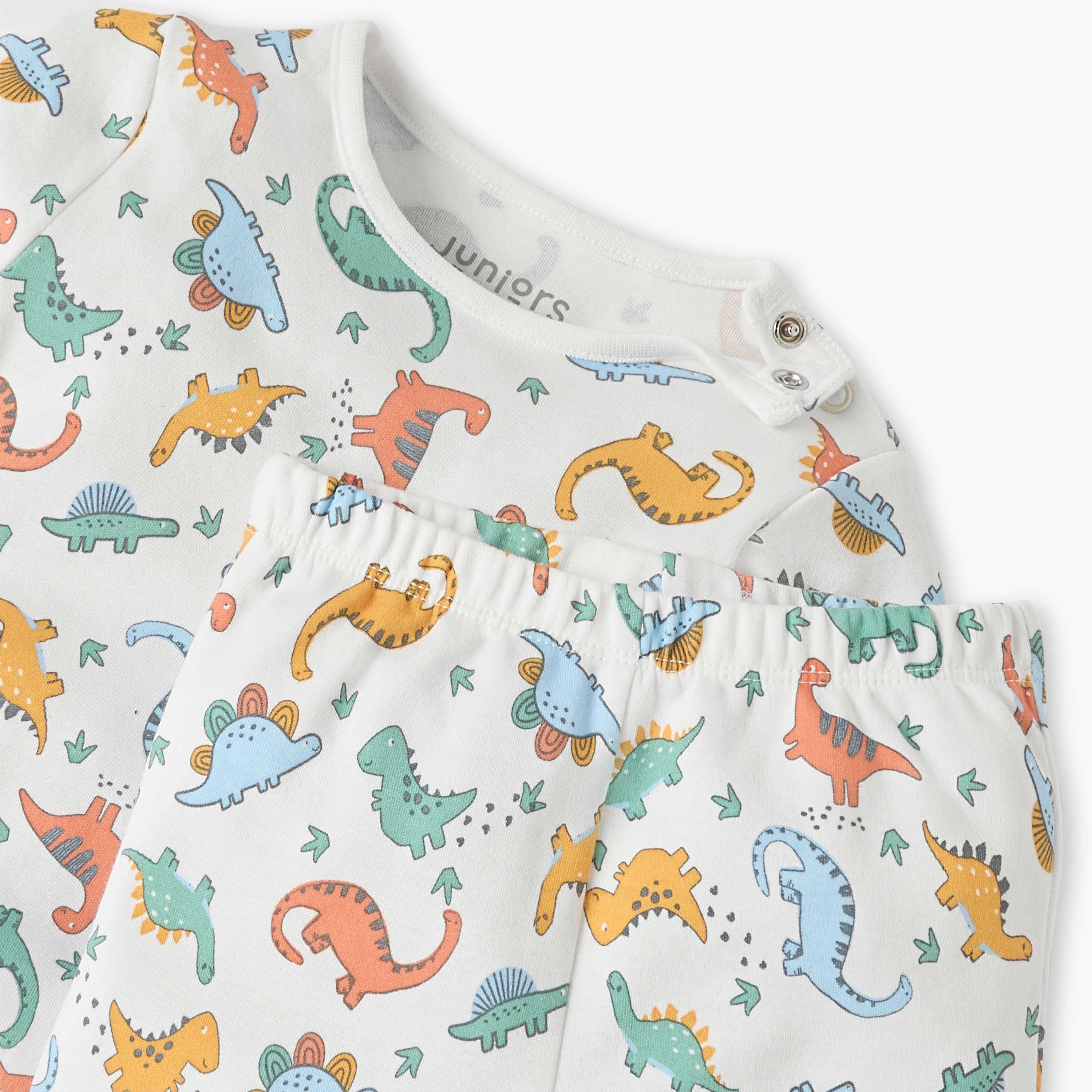 Juniors Dinosaur Print T-shirt and Pyjama Set-baby-boys-clothing-nightwear-pyjamasets-image-5