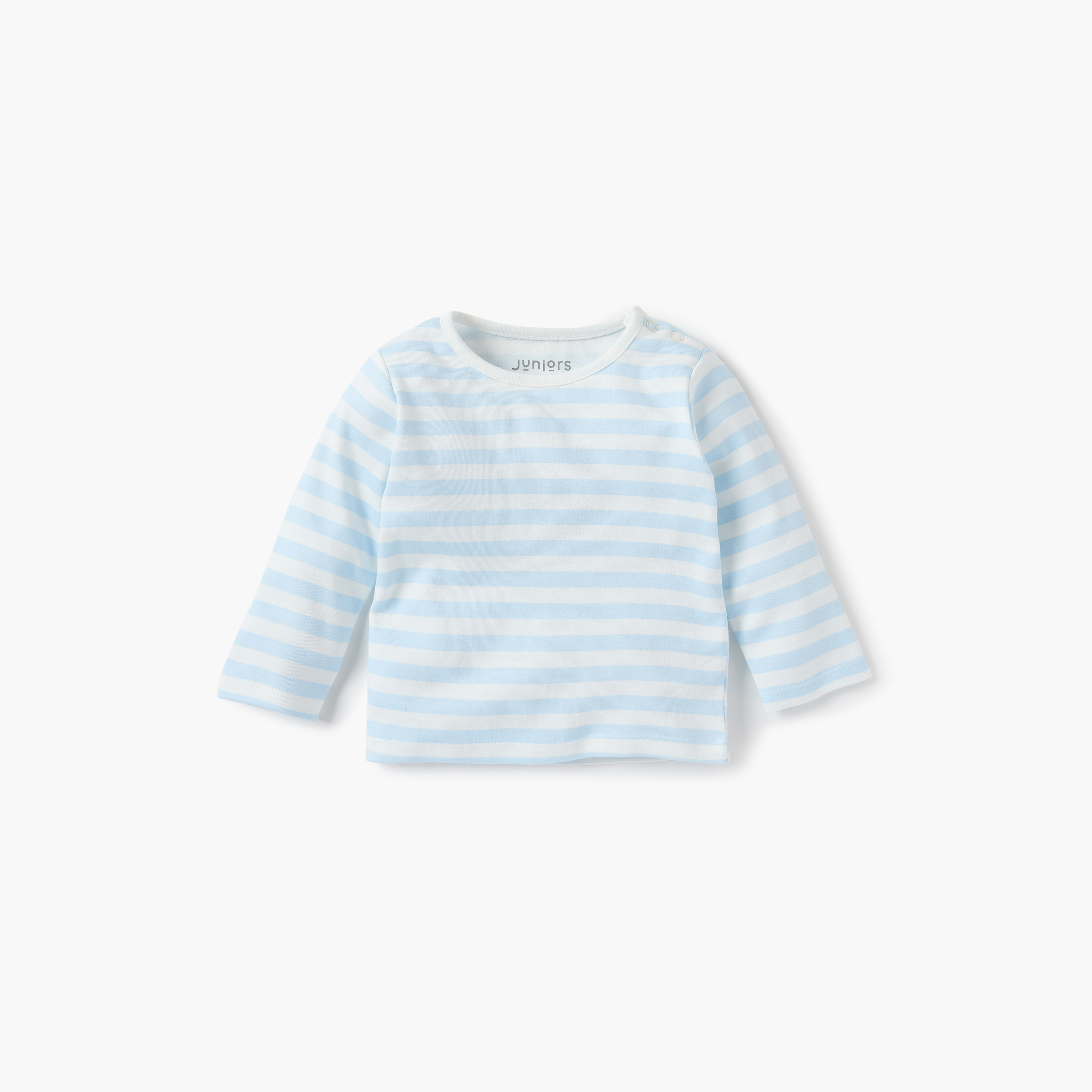 Juniors Striped T-shirt and Pyjama Set-baby-boys-clothing-nightwear-pyjamasets-image-3