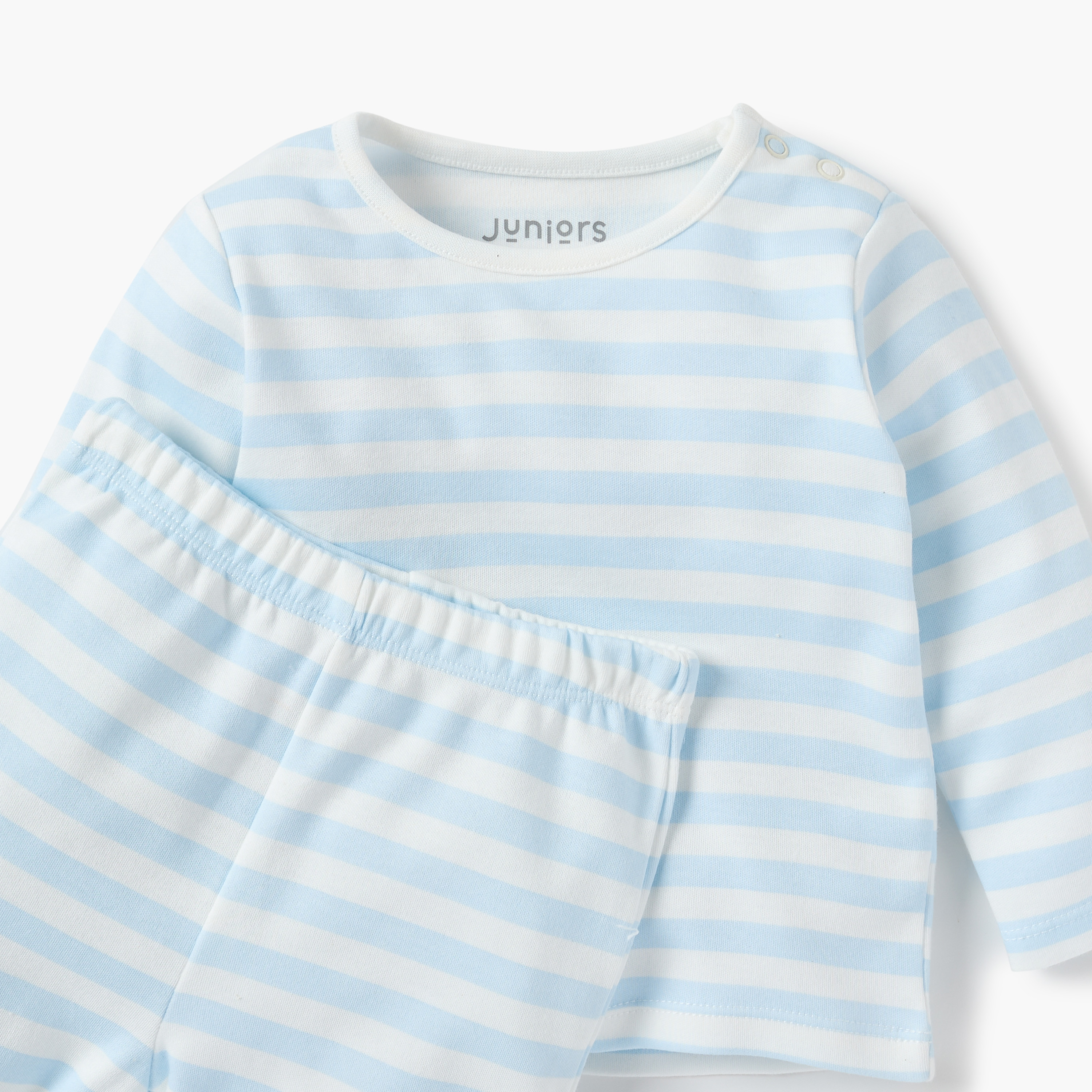 Juniors Striped T-shirt and Pyjama Set-baby-boys-clothing-nightwear-pyjamasets-image-5