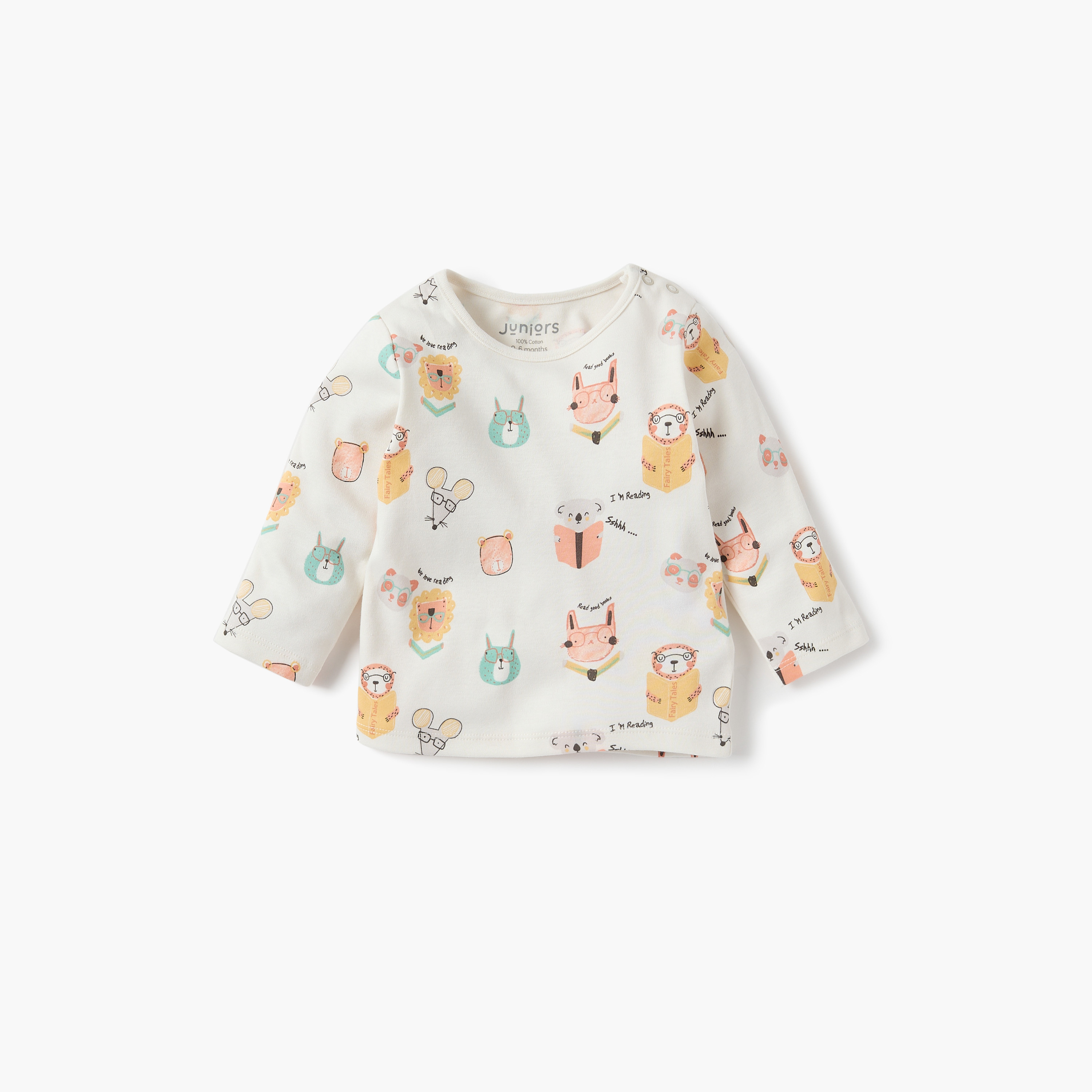 Juniors All-Over Animal Print T-shirt and Pyjama Set-baby-boys-clothing-nightwear-pyjamasets-image-2