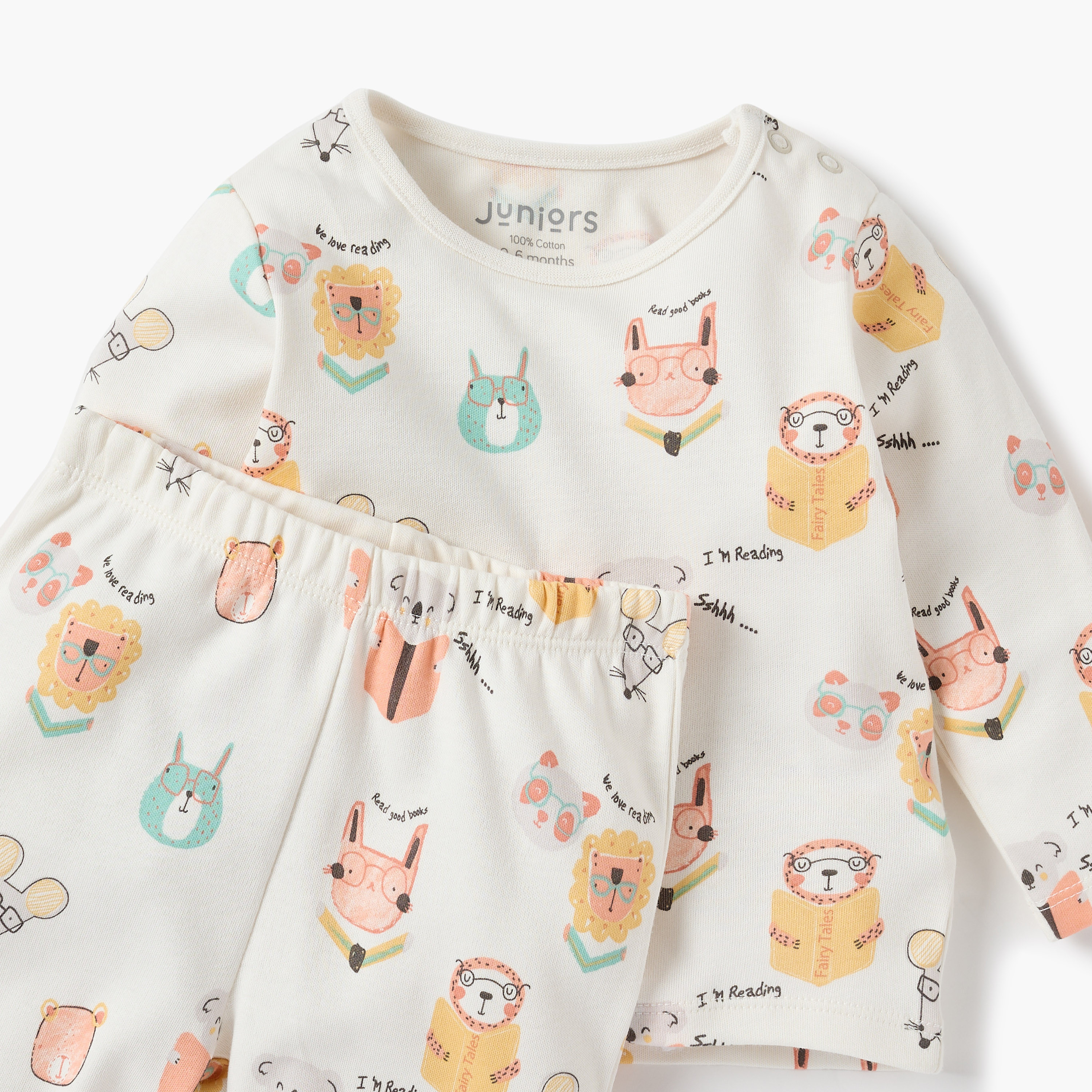 Juniors All-Over Animal Print T-shirt and Pyjama Set-baby-boys-clothing-nightwear-pyjamasets-image-4