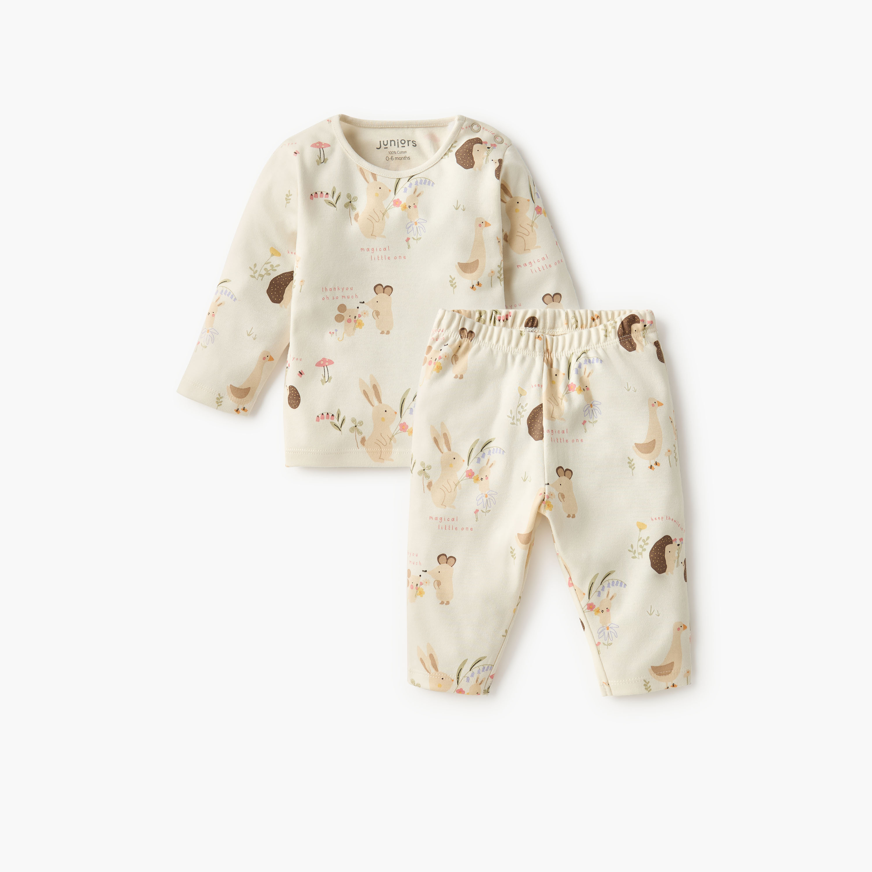 Juniors Cotton Round Neck Long Sleeves Pyjama Set with Print-baby-boys-clothing-nightwear-pyjamasets-image-1