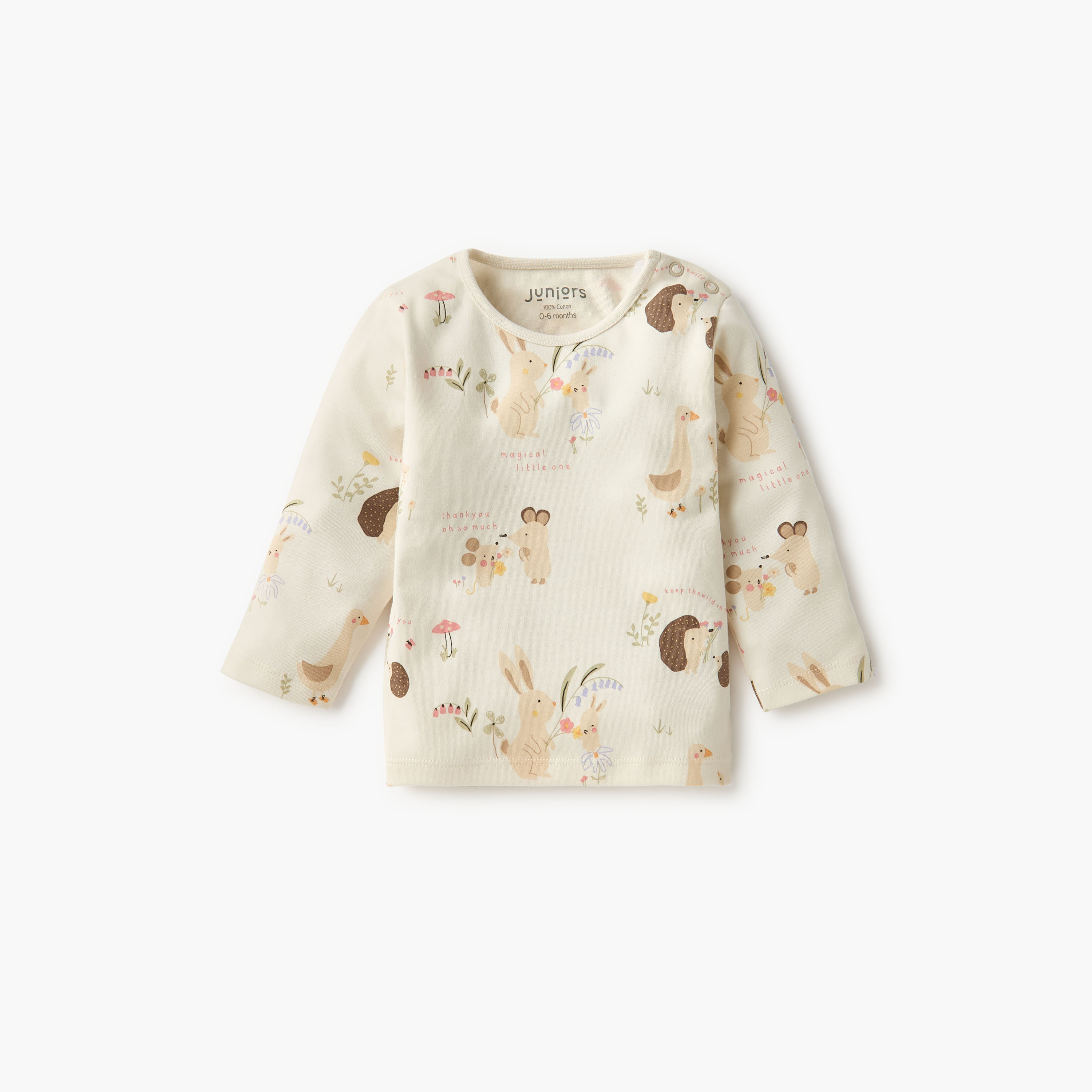 Juniors Cotton Round Neck Long Sleeves Pyjama Set with Print-baby-boys-clothing-nightwear-pyjamasets-image-2