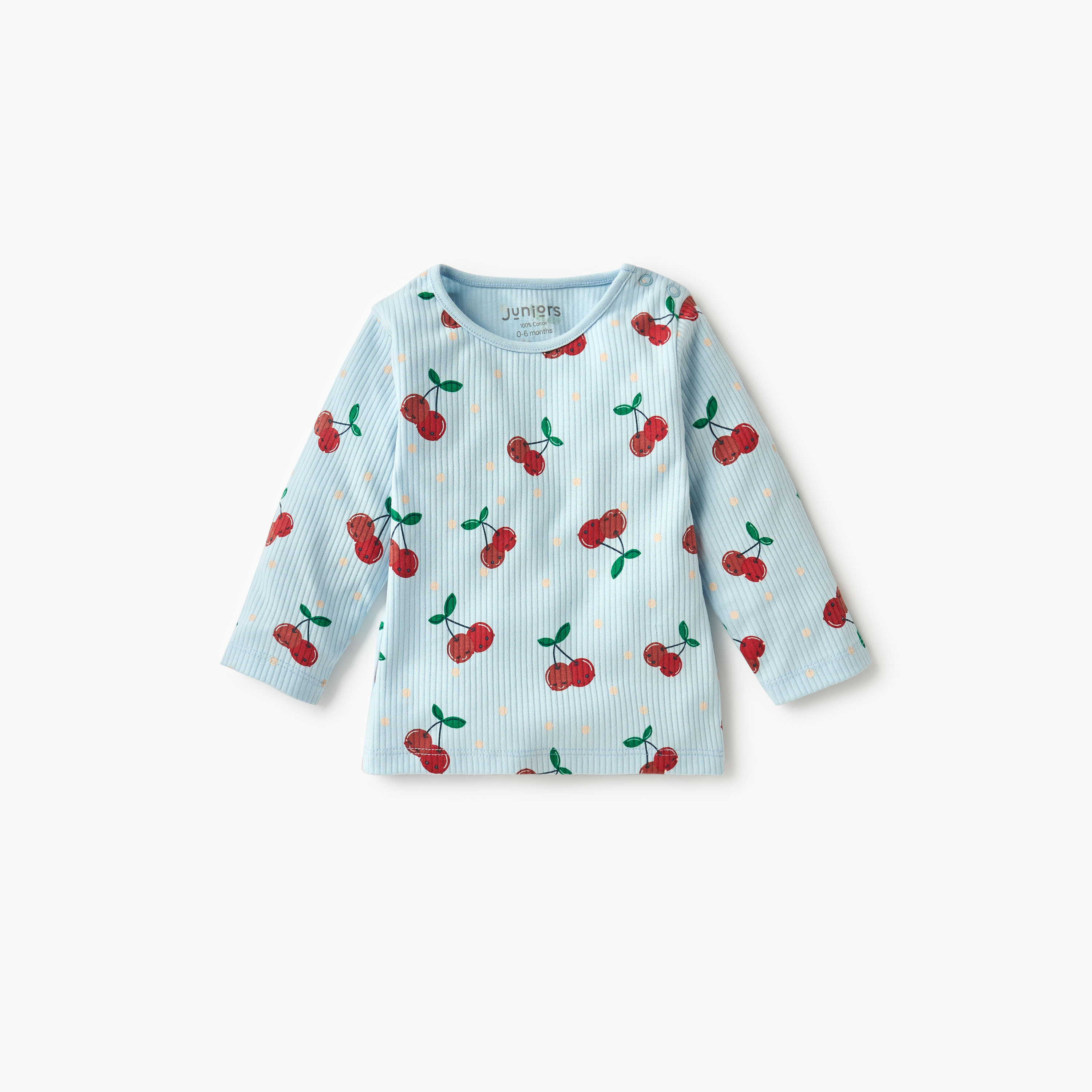 طقم تيشيرت وبنطلون بيجاما بطبعات كرز من جونيورز-baby-girls-clothing-nightwear-pyjamasets-image-2