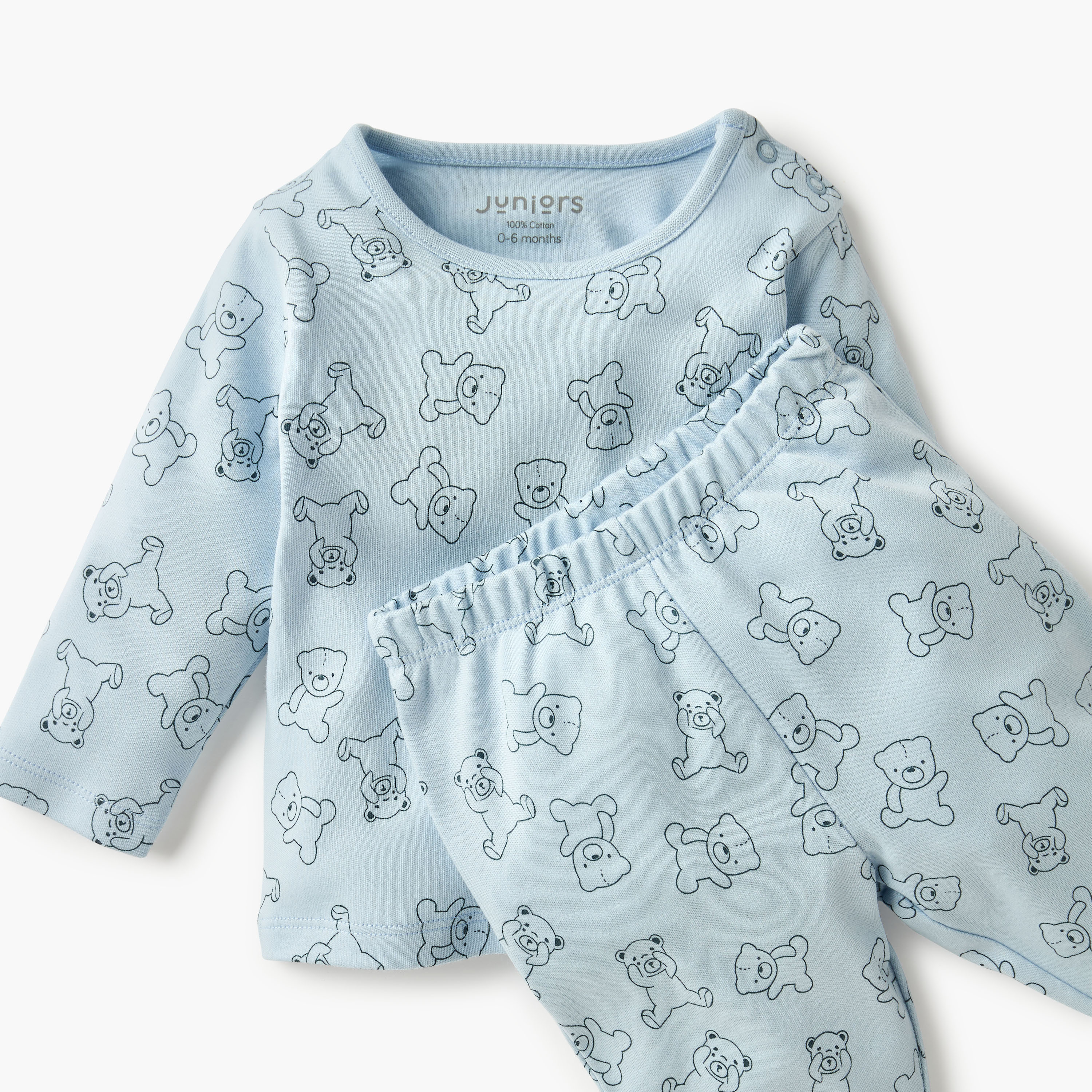 Juniors Tiger Print Long Sleeves T-shirt and Pyjama Set-baby-girls-clothing-nightwear-pyjamasets-image-4