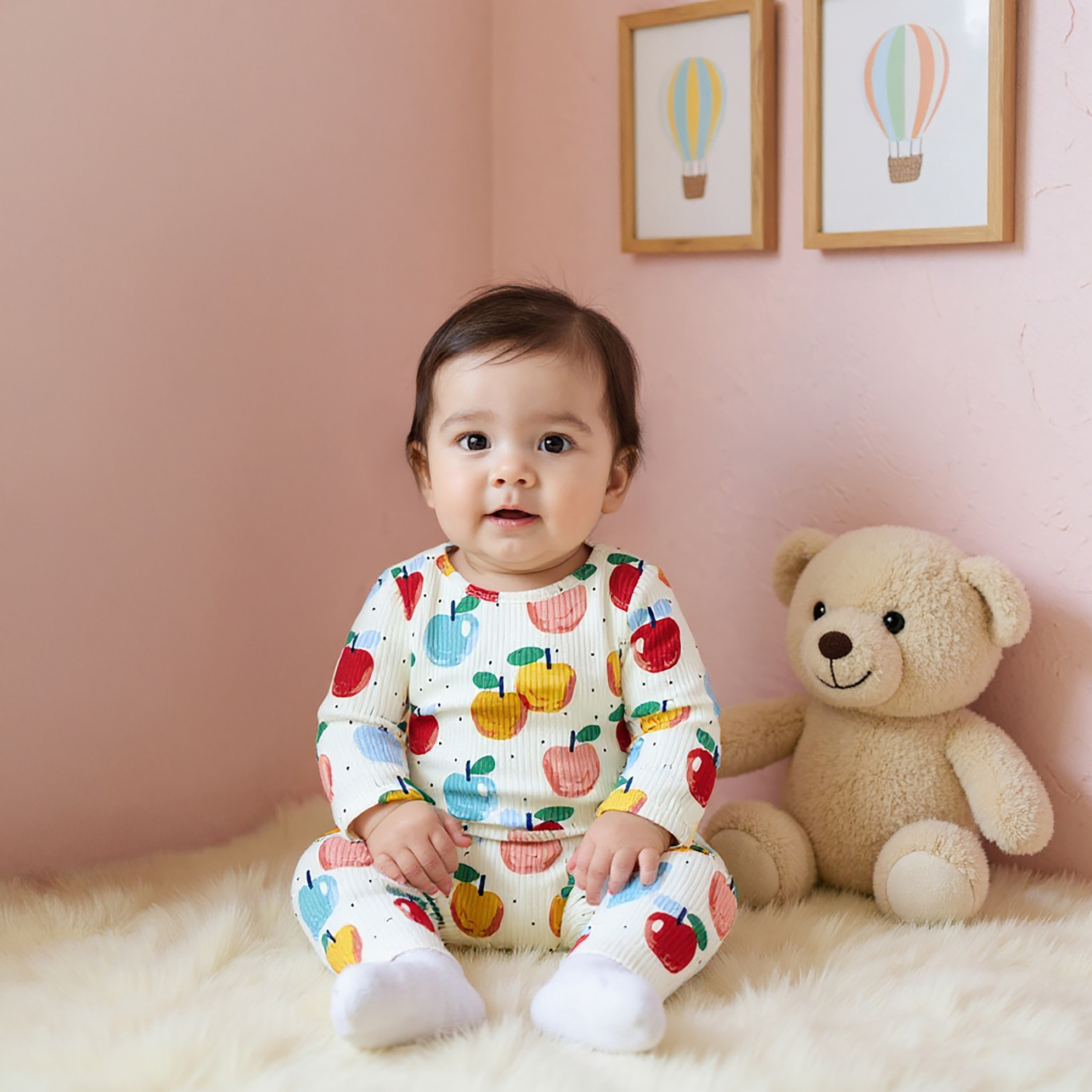 Juniors All-Over Apple Print T-shirt and Pyjama Set-baby-girls-clothing-nightwear-pyjamasets-image-7