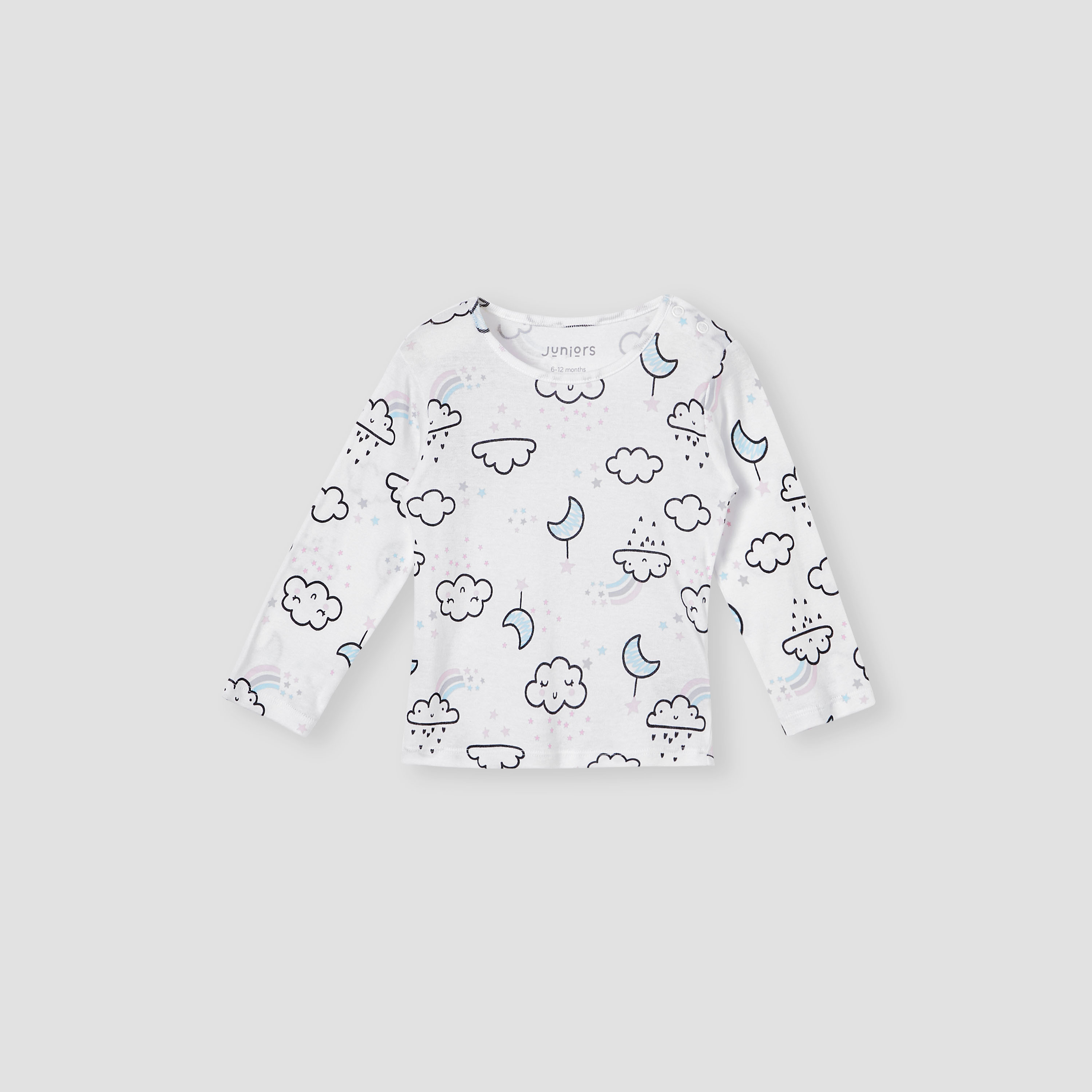 Juniors Printed Long Sleeves T-shirt and Pyjama Set-baby-girls-clothing-nightwear-pyjamasets-image-2