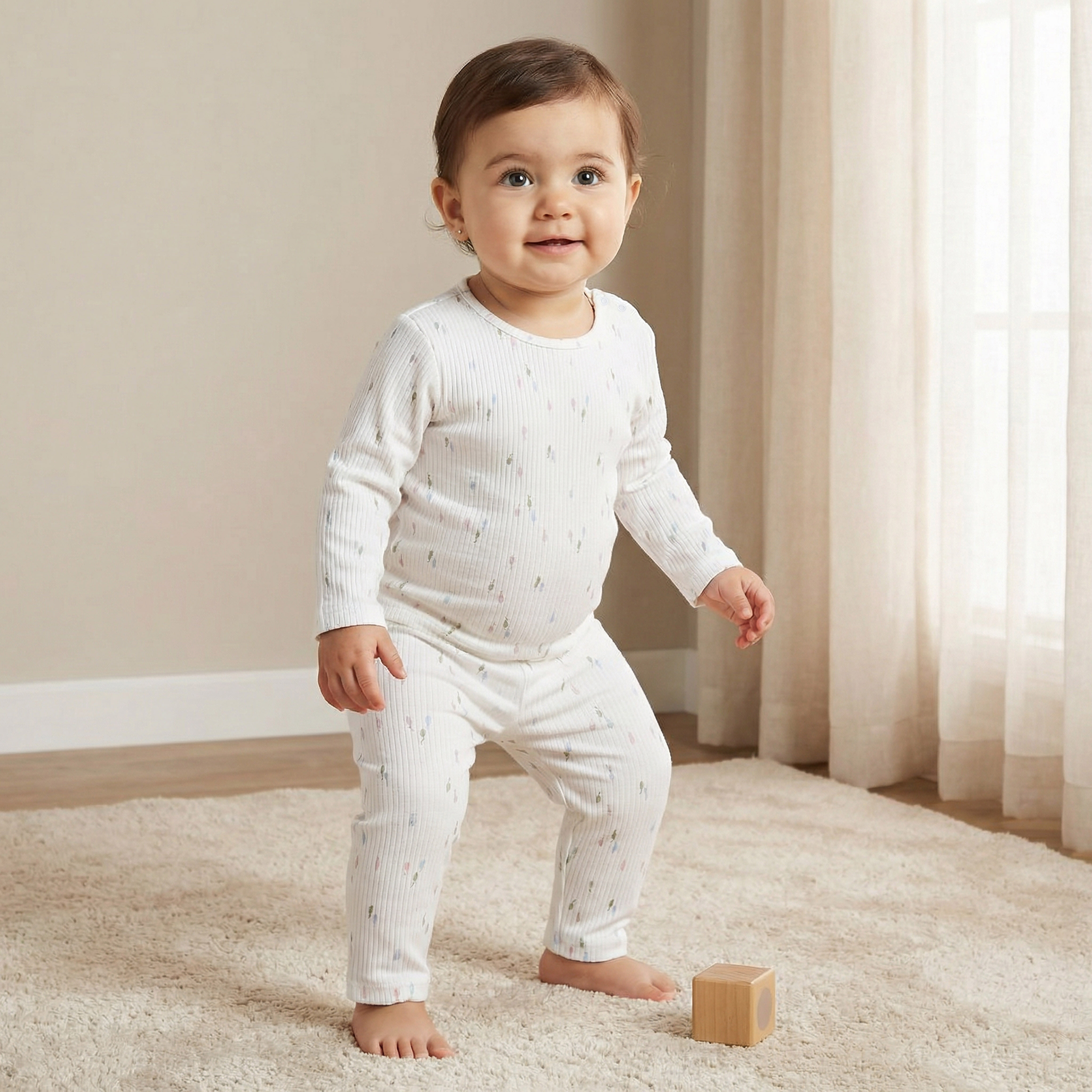 Juniors Printed T-shirt and Pyjama Set- Cotton - Long Sleeves- Round Neck-baby-girls-clothing-nightwear-pyjamasets-image-1