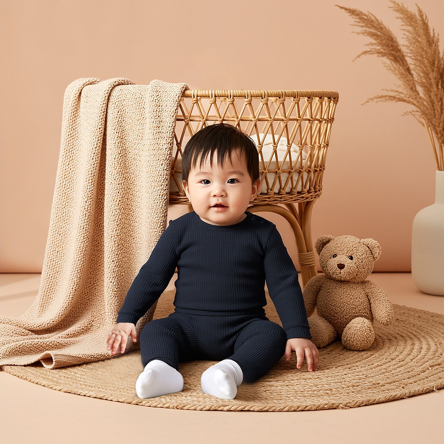 Juniors Ribbed Long Sleeves T-shirt and Pyjama Set-baby-girls-clothing-nightwear-pyjamasets-image-7