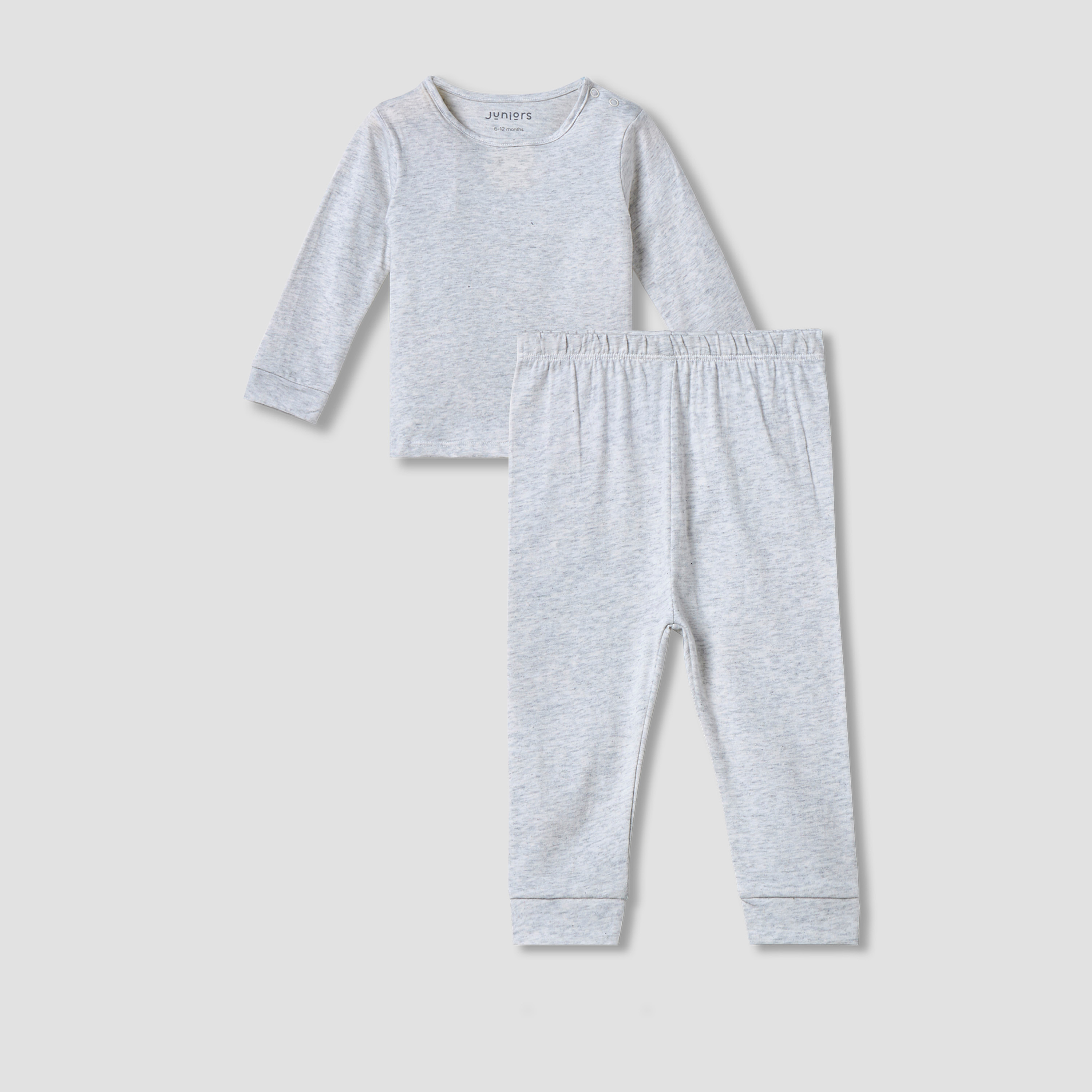 Juniors Solid Long Sleeves T-shirt and Pyjama Set-baby-girls-clothing-nightwear-pyjamasets-image-2