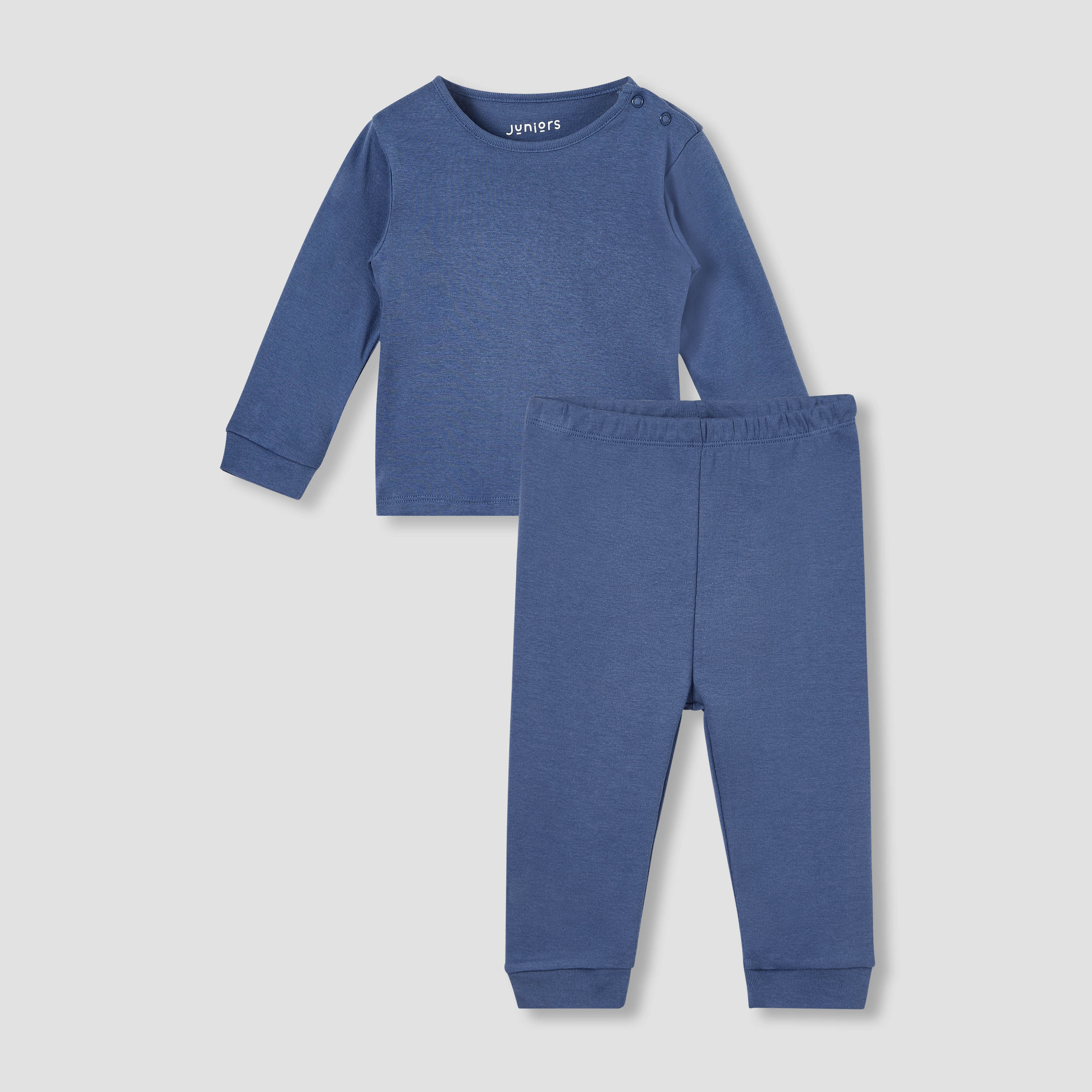 Juniors Solid Long Sleeves T-shirt and Pyjama Set-baby-girls-clothing-nightwear-pyjamasets-image-2