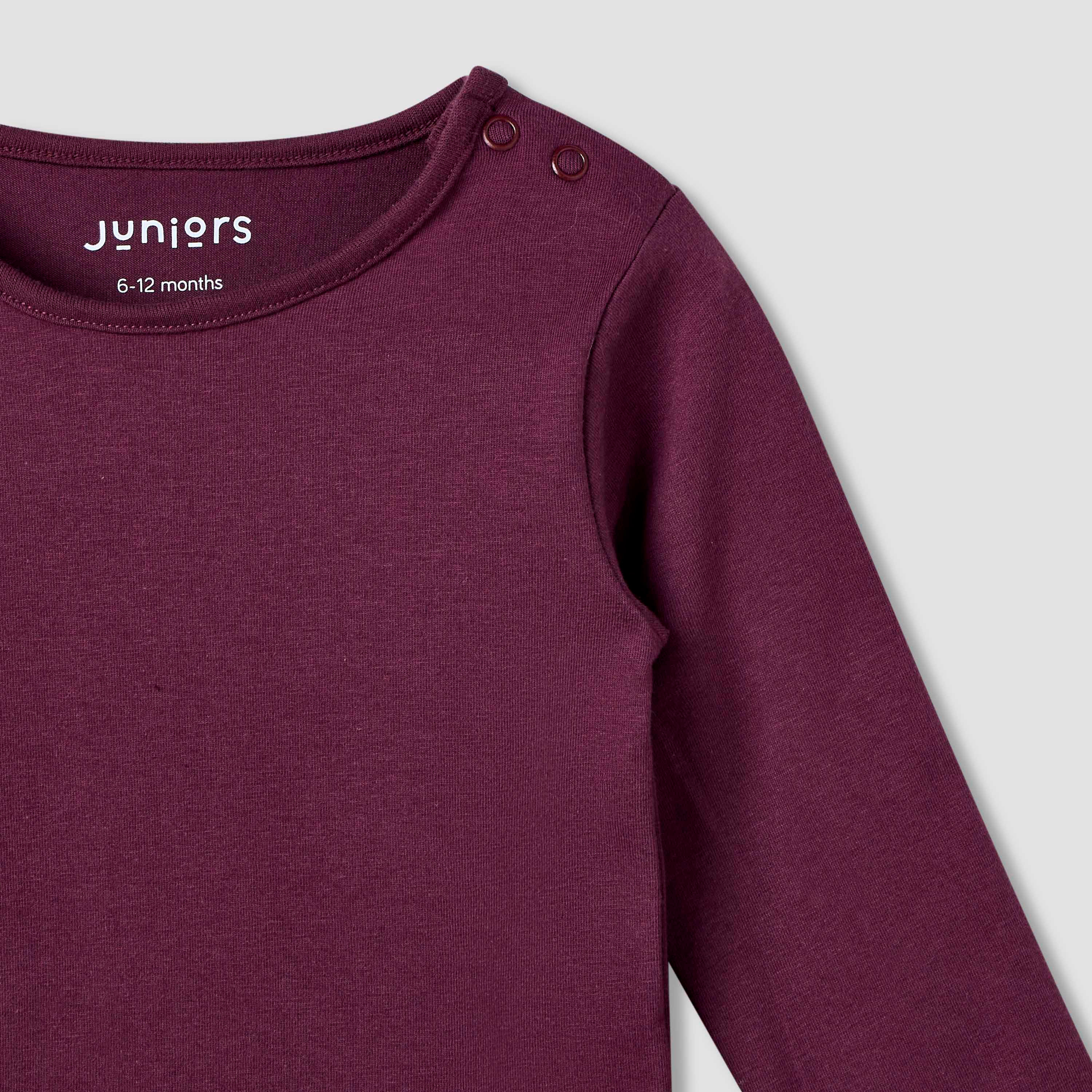 Juniors Solid Long Sleeves T-shirt and Pyjama Set-baby-girls-clothing-nightwear-pyjamasets-image-4