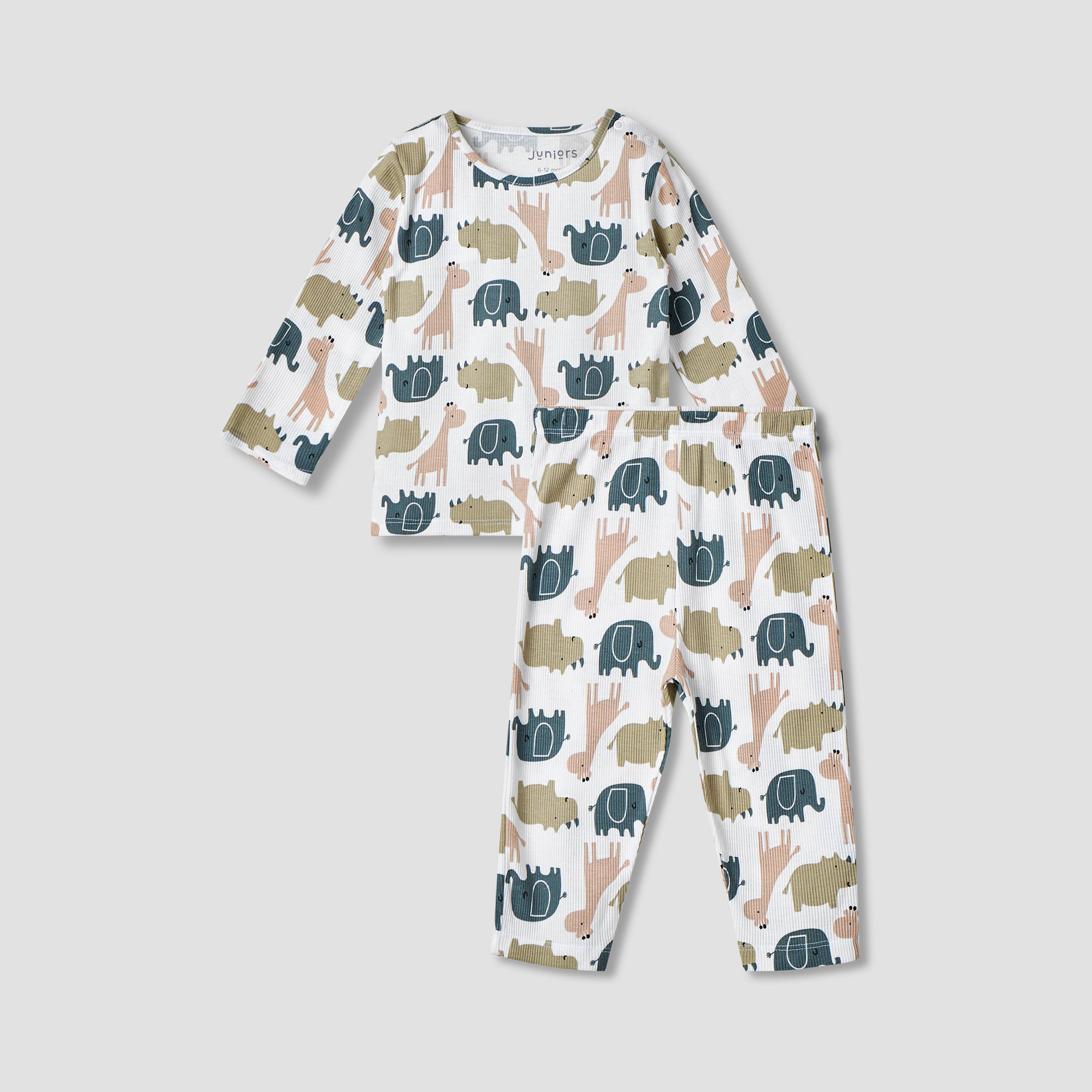 Juniors All-Over Wild Animal Print T-shirt and Pyjama Set-baby-girls-clothing-nightwear-pyjamasets-image-1