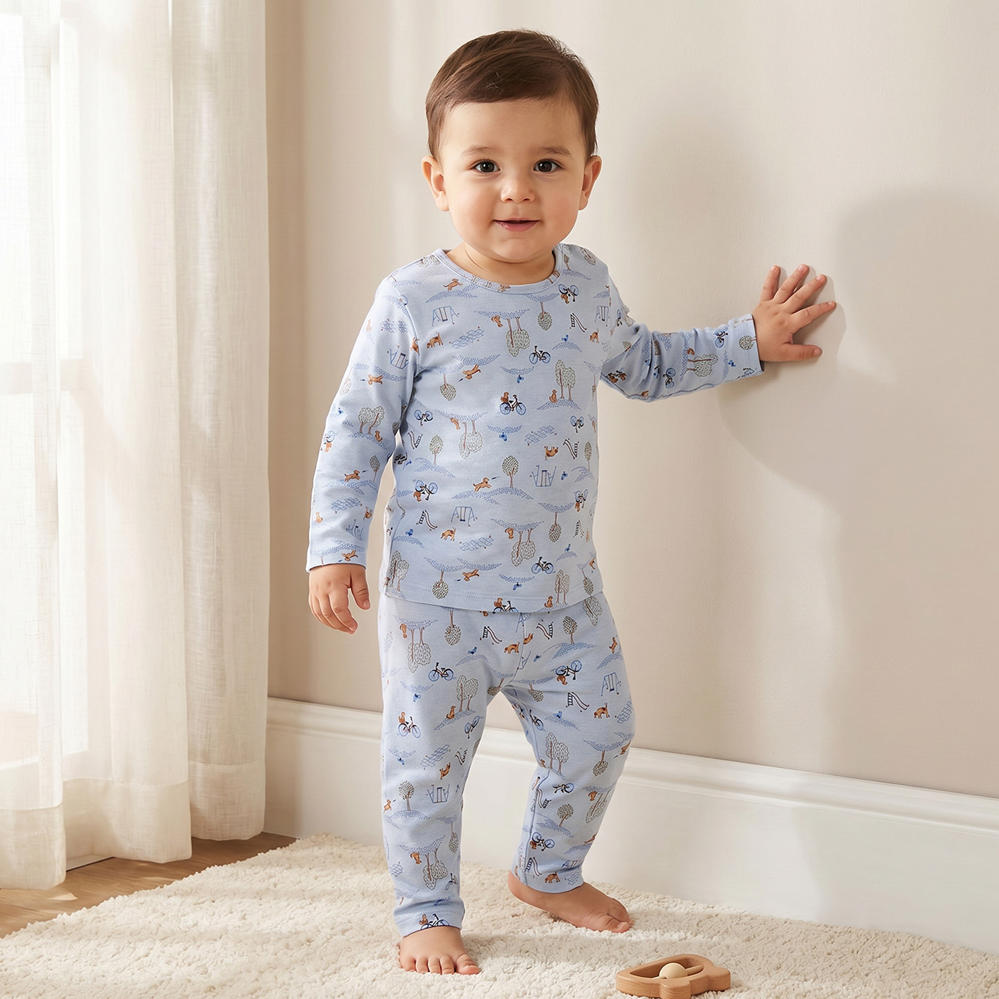 Juniors All-Over Print T-shirt and Pyjama Set-baby-girls-clothing-nightwear-pyjamasets-image-1