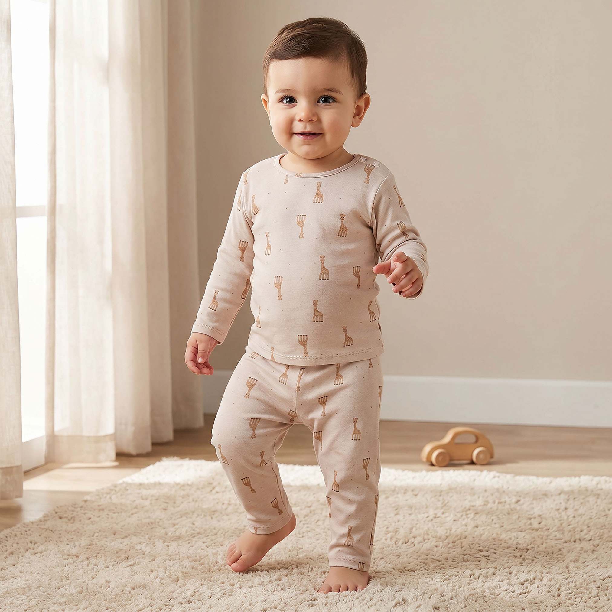 طقم بنطلون بيجاما وتيشيرت بطبعات من جونيورز-baby-girls-clothing-nightwear-pyjamasets-image-1