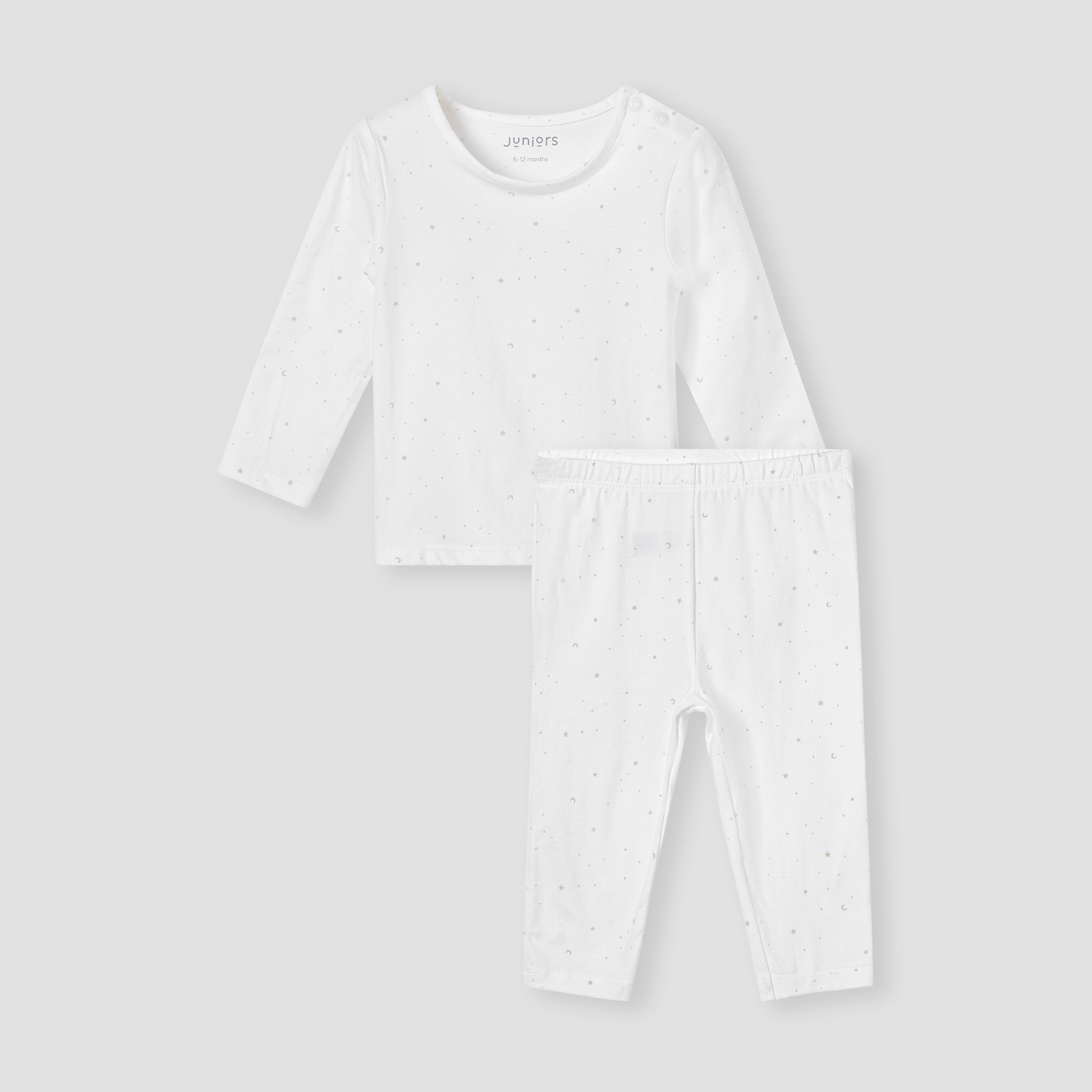 Juniors Solid Long Sleeves T-shirt and Pyjama Set-baby-girls-clothing-nightwear-pyjamasets-image-2