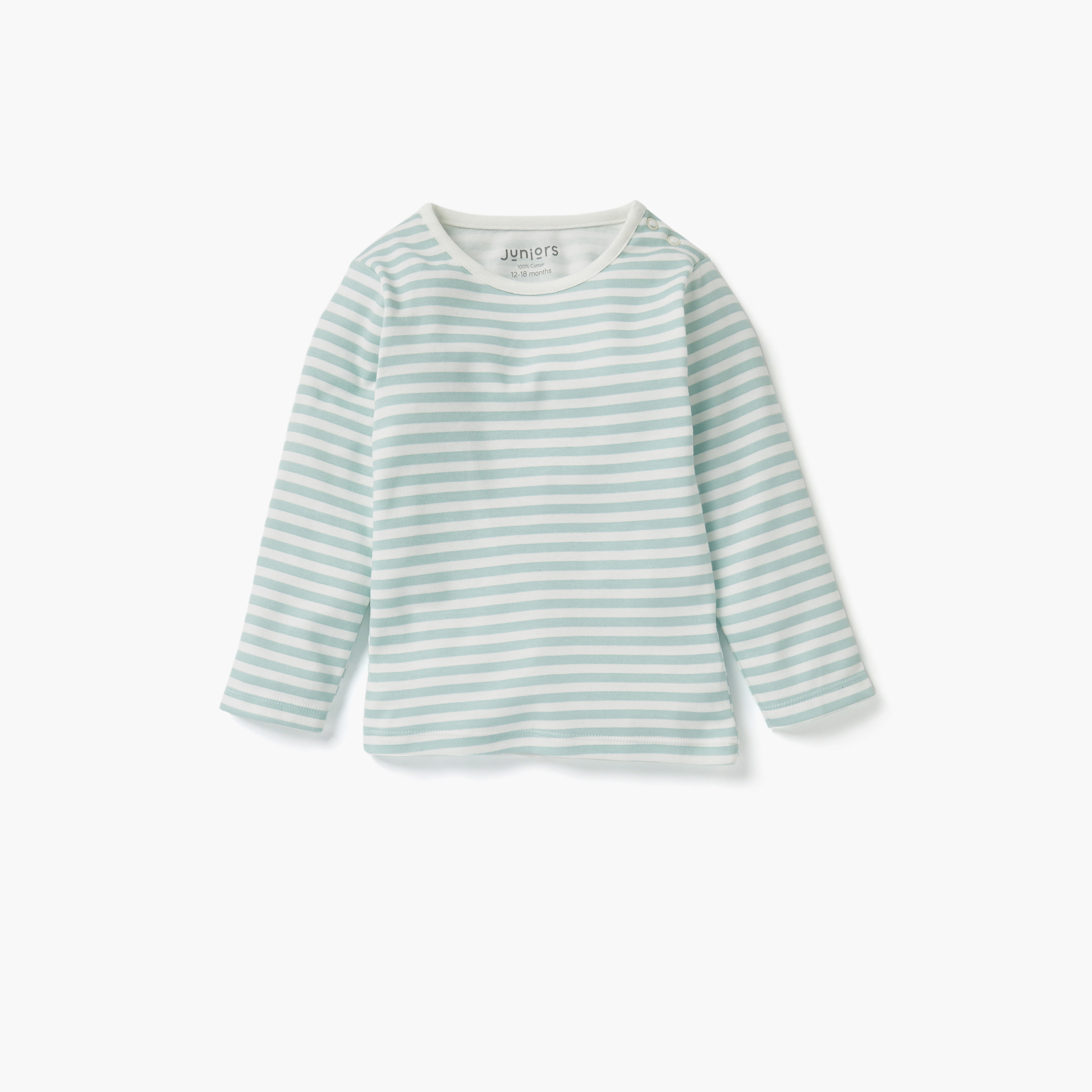 Juniors Striped T-shirt and Pyjama Set-baby-girls-clothing-nightwear-pyjamasets-image-2