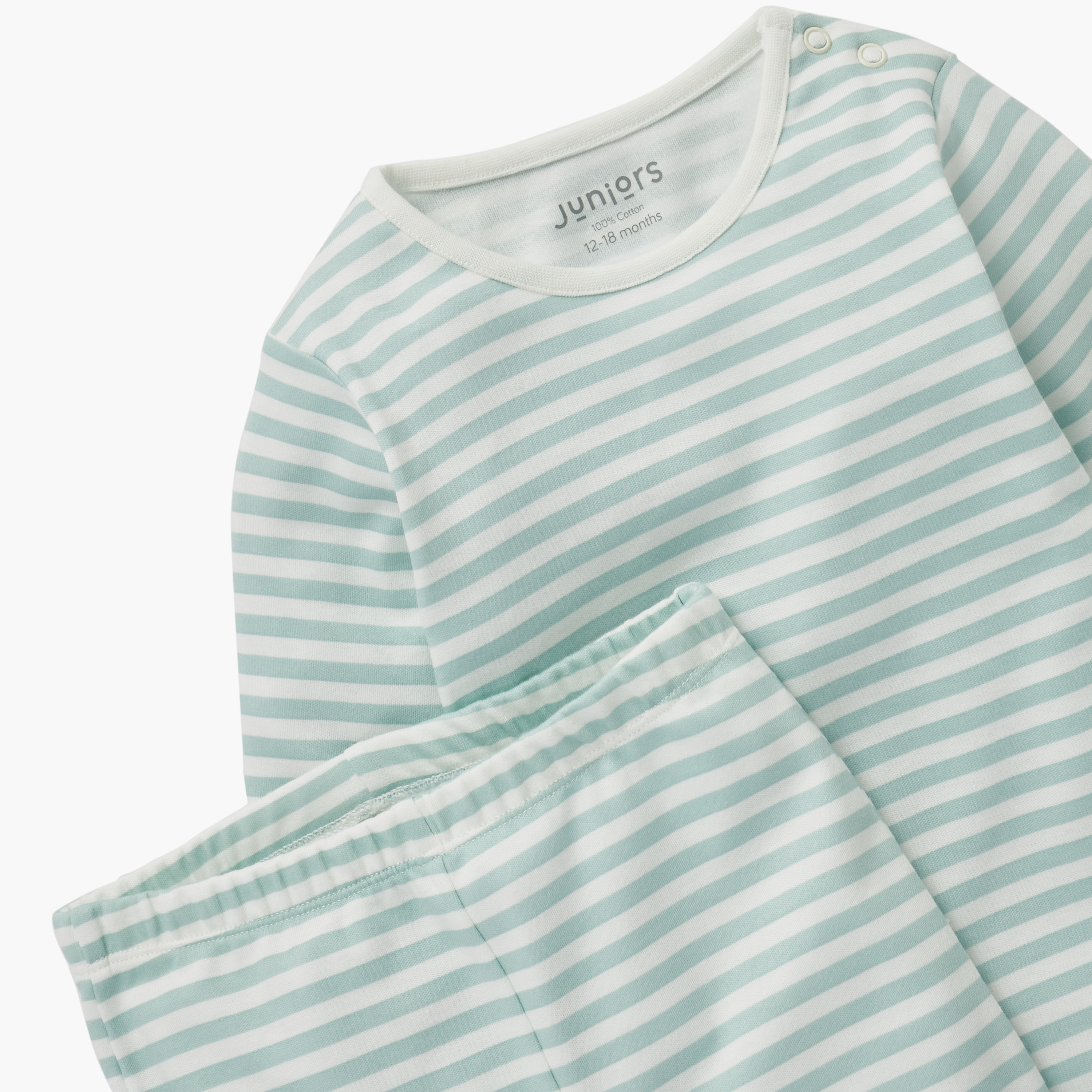 Juniors Striped T-shirt and Pyjama Set-baby-girls-clothing-nightwear-pyjamasets-image-4
