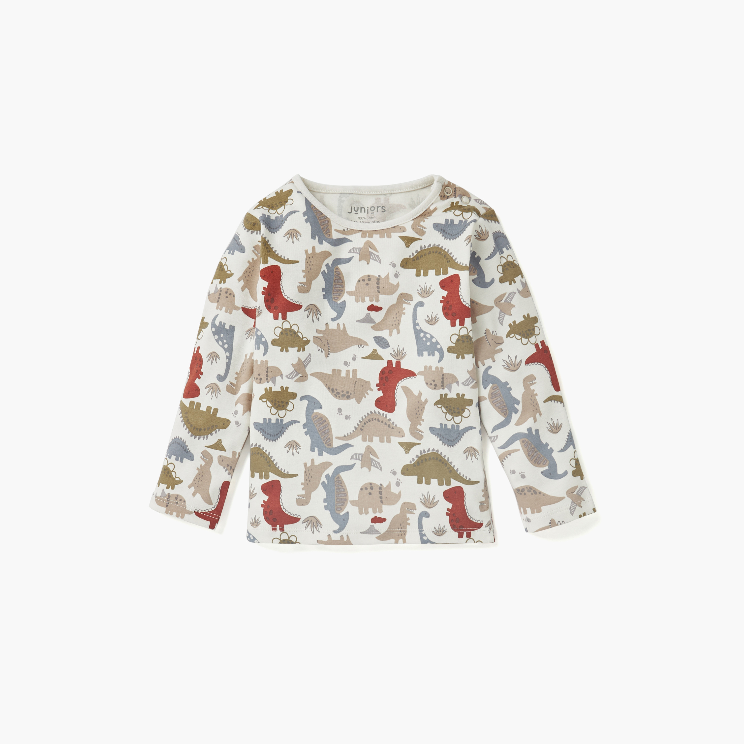طقم بنطلون بيجاما وتيشيرت بطبعات ديناصور من جونيورز-baby-boys-clothing-nightwear-pyjamasets-image-2