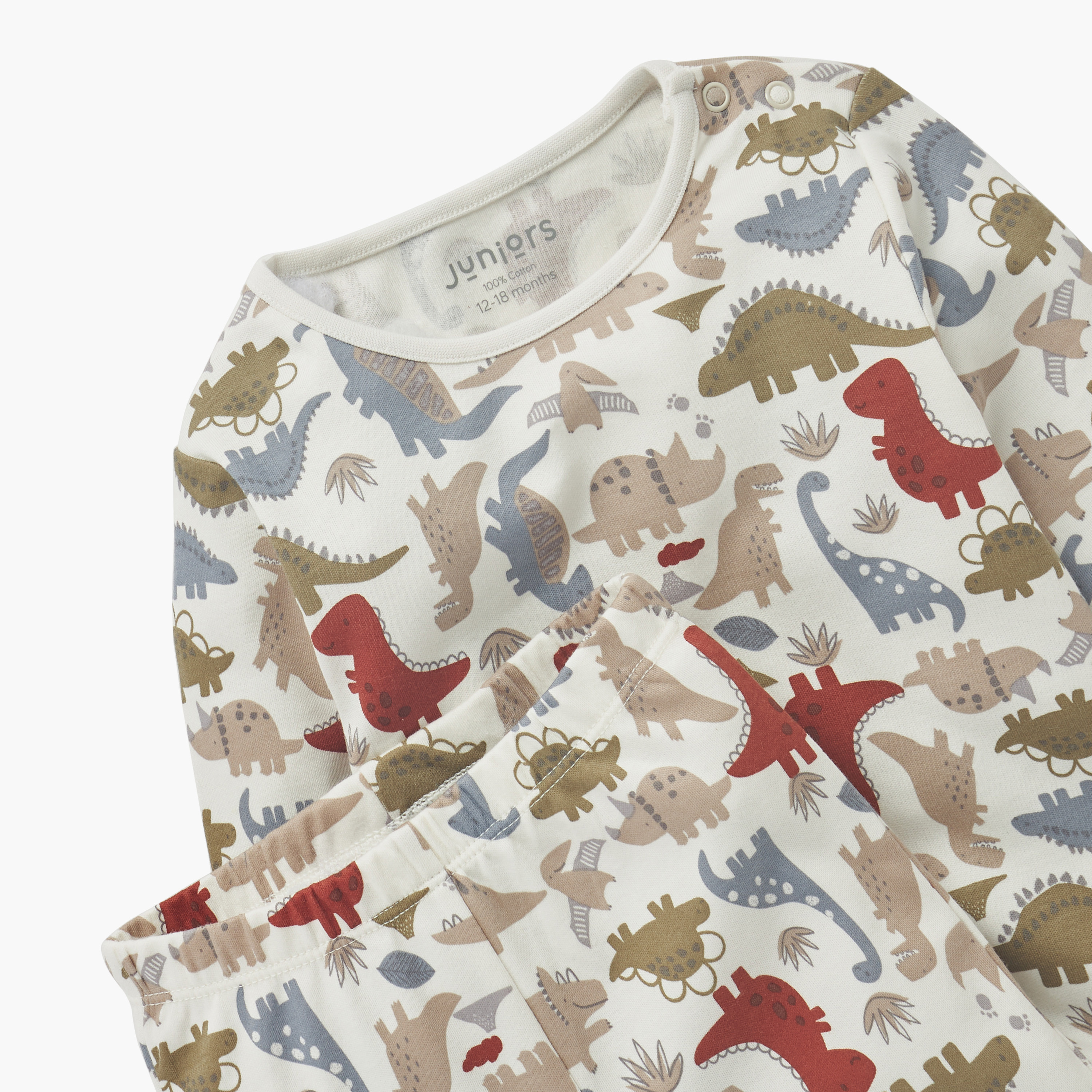 طقم بنطلون بيجاما وتيشيرت بطبعات ديناصور من جونيورز-baby-boys-clothing-nightwear-pyjamasets-image-4