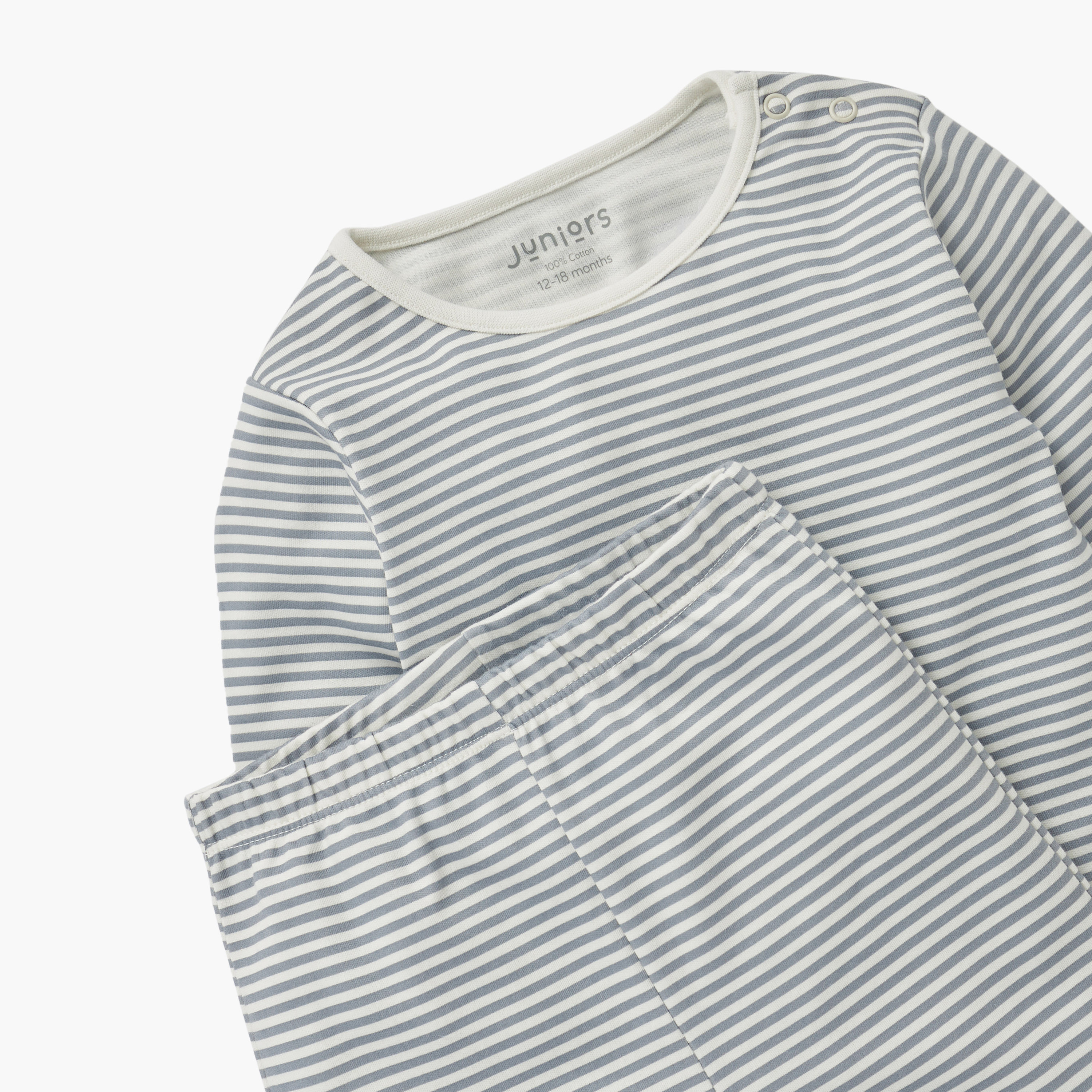 Juniors Striped T-shirt and Pyjama Set-baby-girls-clothing-nightwear-pyjamasets-image-4