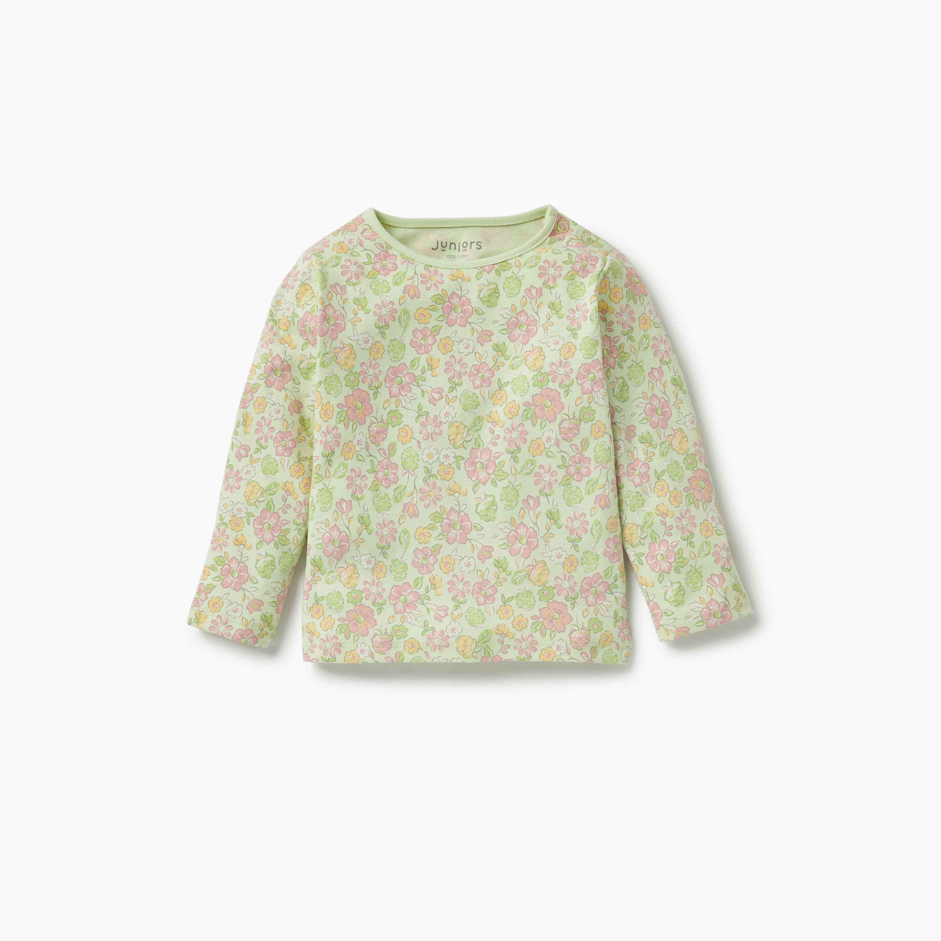 طقم بنطلون بيجاما وتيشيرت بطبعات أزهار من جونيورز-baby-girls-clothing-nightwear-pyjamasets-image-2