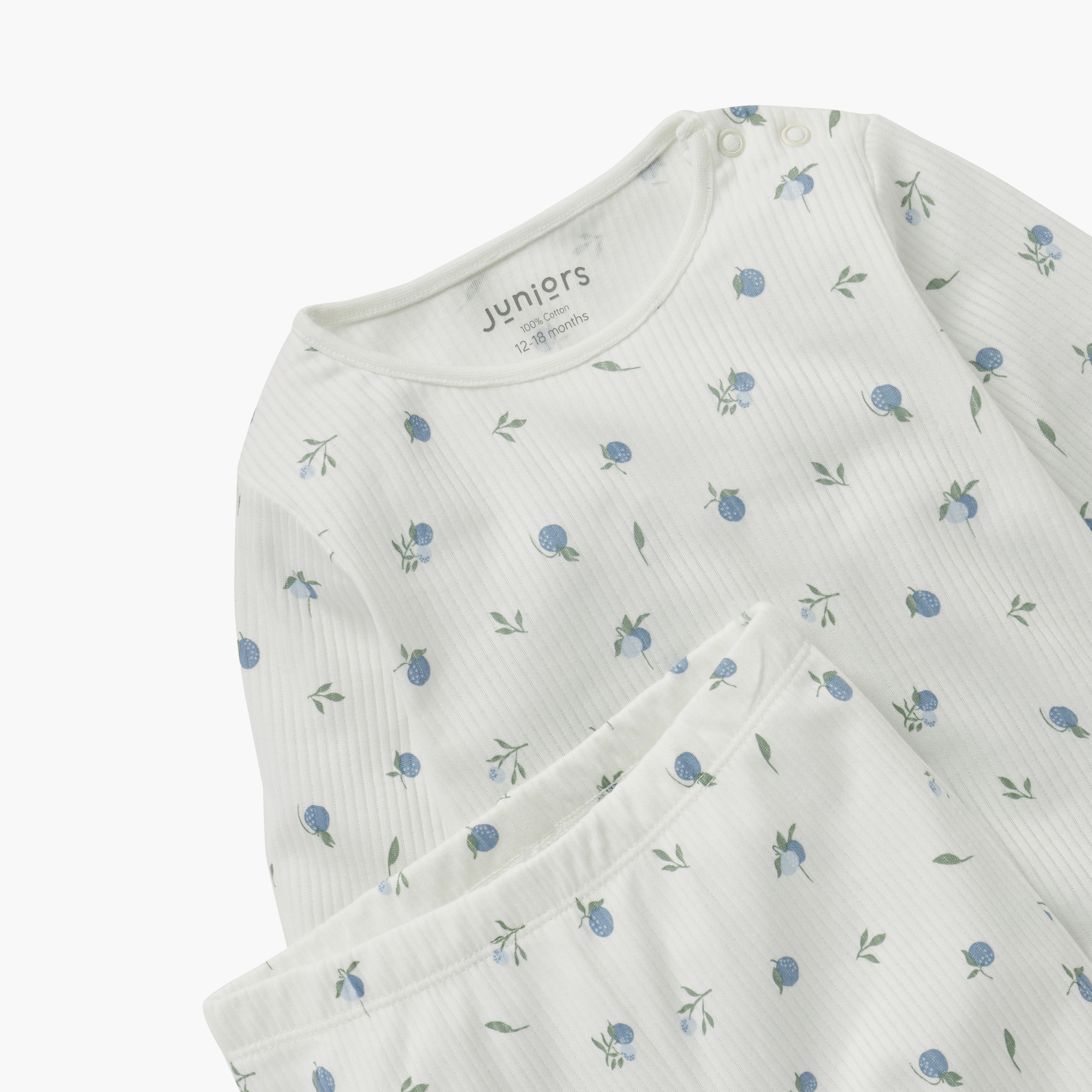 Juniors Printed Ribbed T-shirt and Pyjama Set-baby-girls-clothing-nightwear-pyjamasets-image-4