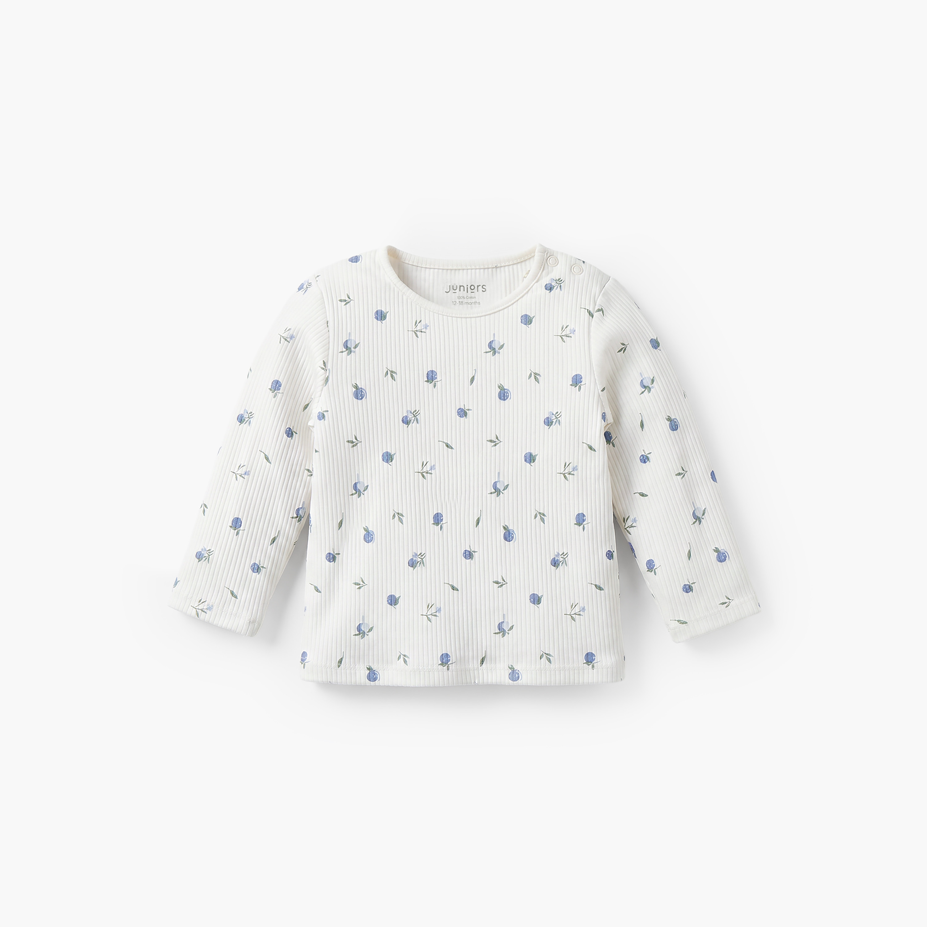 Juniors Printed Ribbed T-shirt and Pyjama Set-baby-girls-clothing-nightwear-pyjamasets-image-2