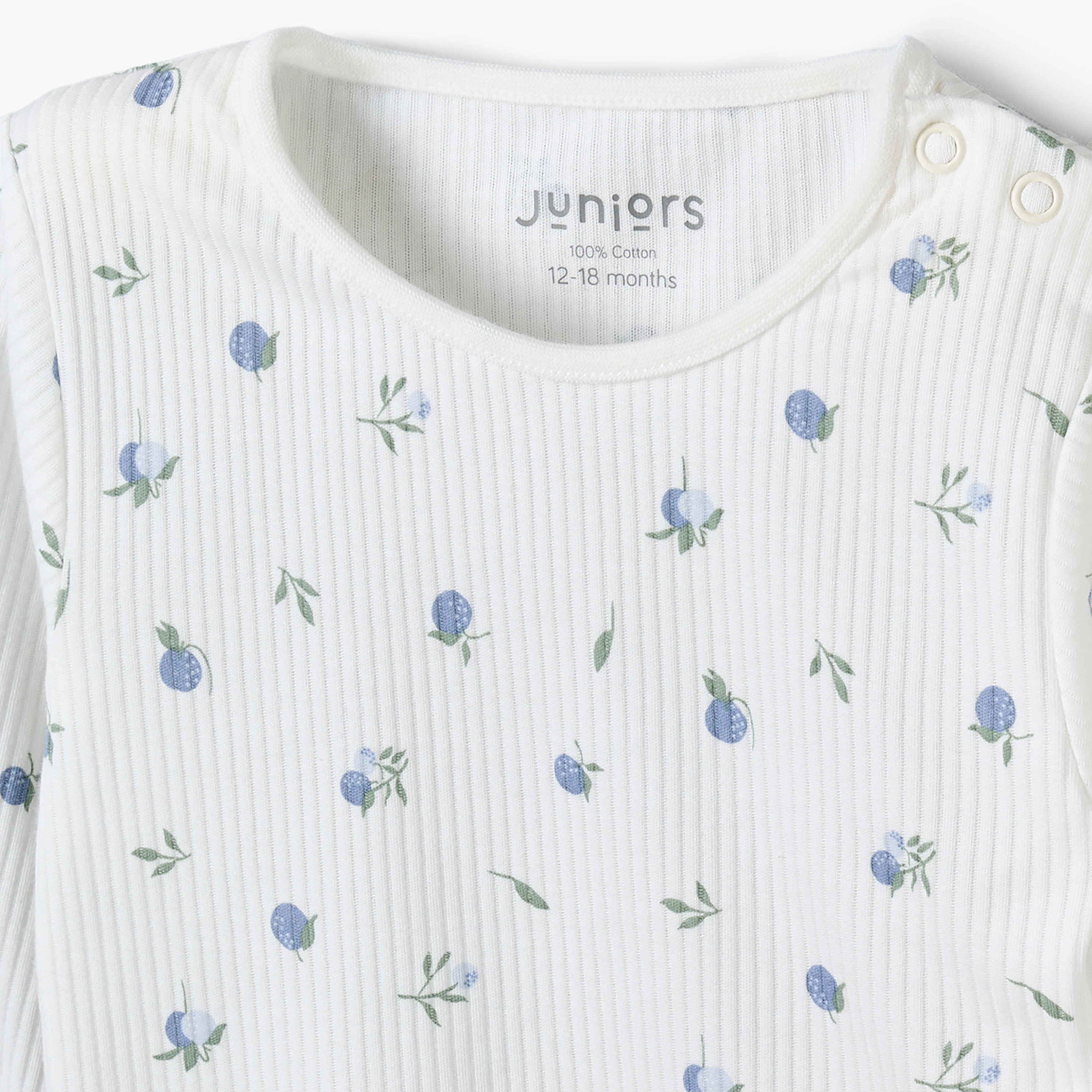 Juniors Printed Ribbed T-shirt and Pyjama Set-baby-girls-clothing-nightwear-pyjamasets-image-4