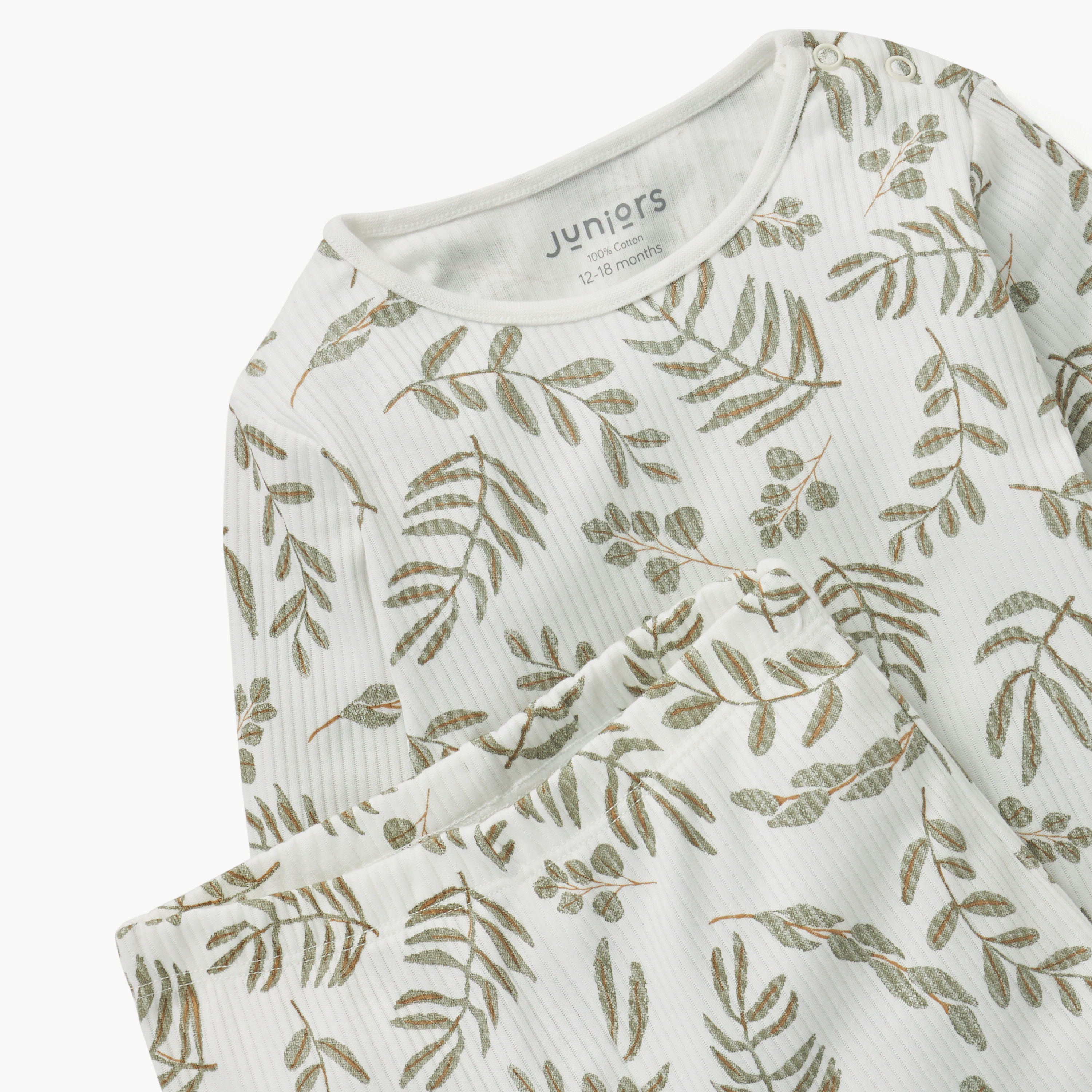 Juniors Floral Print T-shirt and Pyjama Set-baby-girls-clothing-nightwear-pyjamasets-image-4
