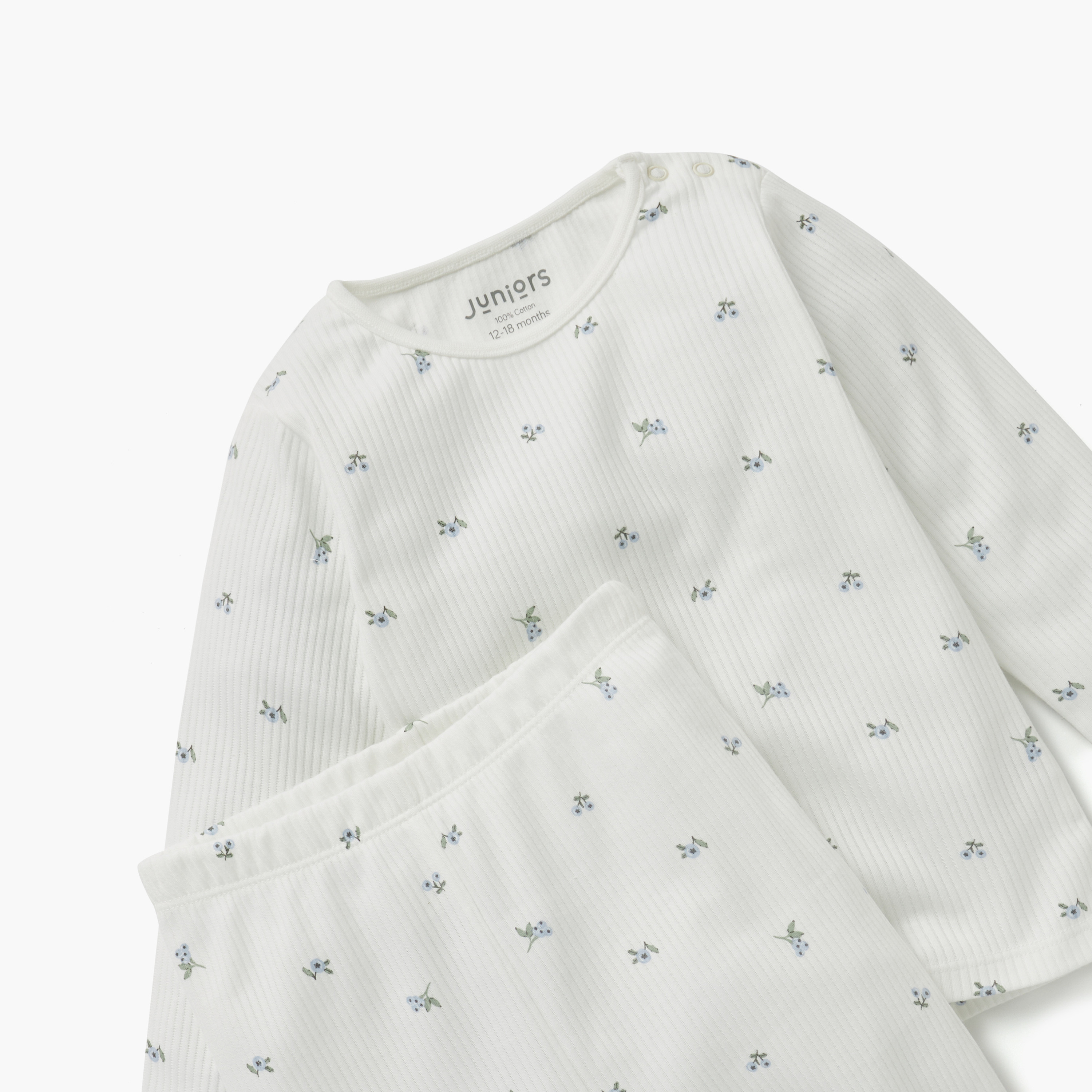 Juniors Floral Print T-shirt and Pyjama Set-baby-girls-clothing-nightwear-pyjamasets-image-5