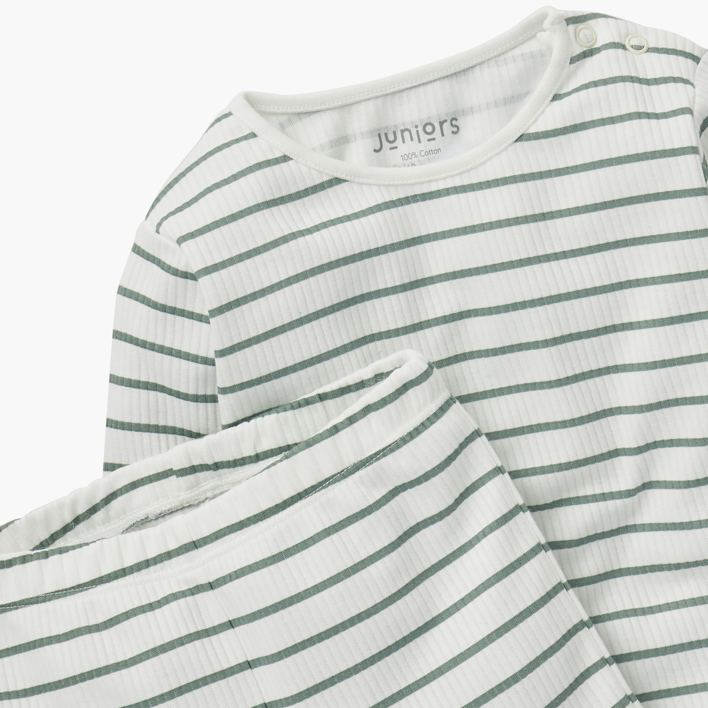 Juniors Striped T-shirt and Pyjama Set-baby-girls-clothing-nightwear-pyjamasets-image-5