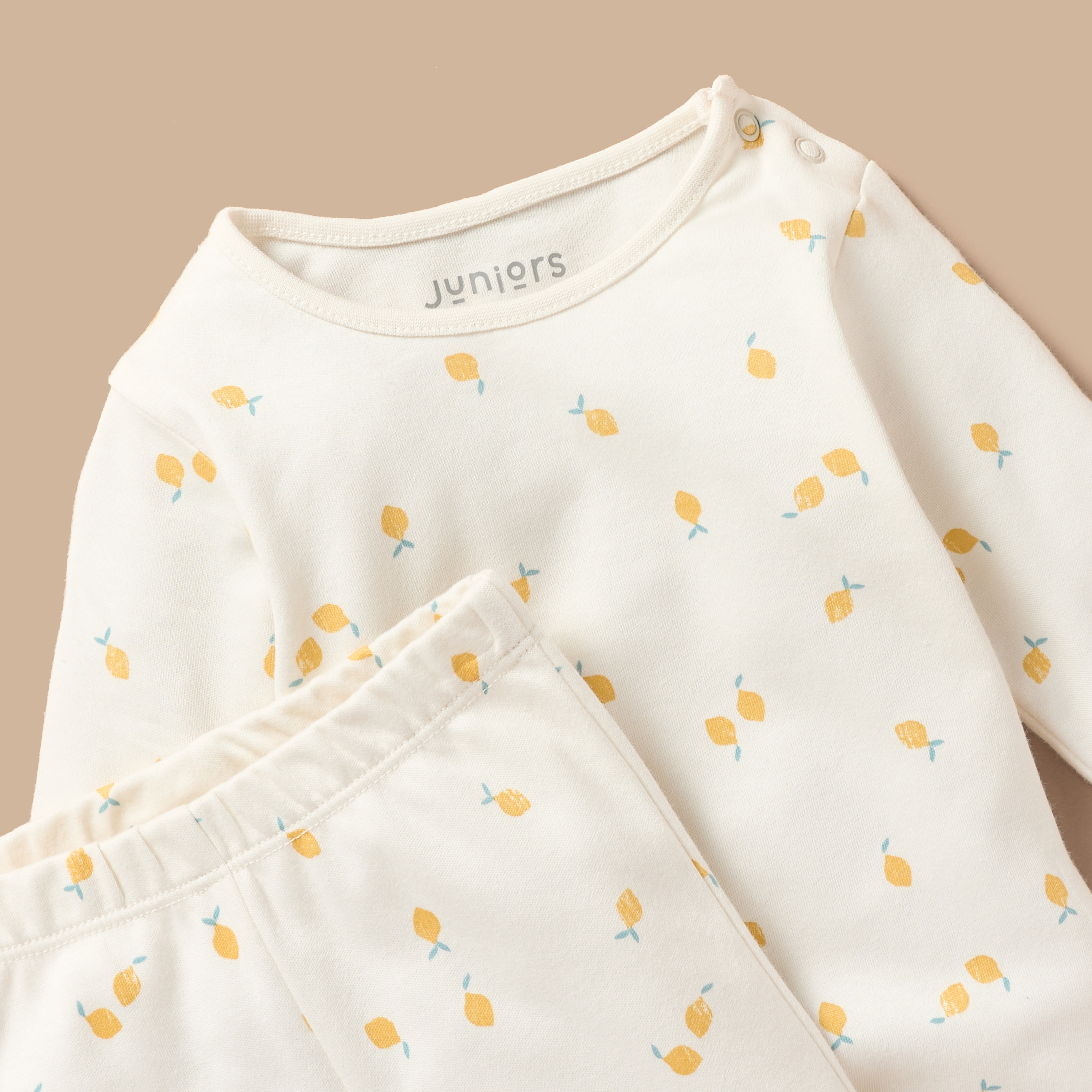 Juniors All-Over Lemon Print T-shirt and Pyjama Set-baby-girls-clothing-nightwear-pyjamasets-image-4