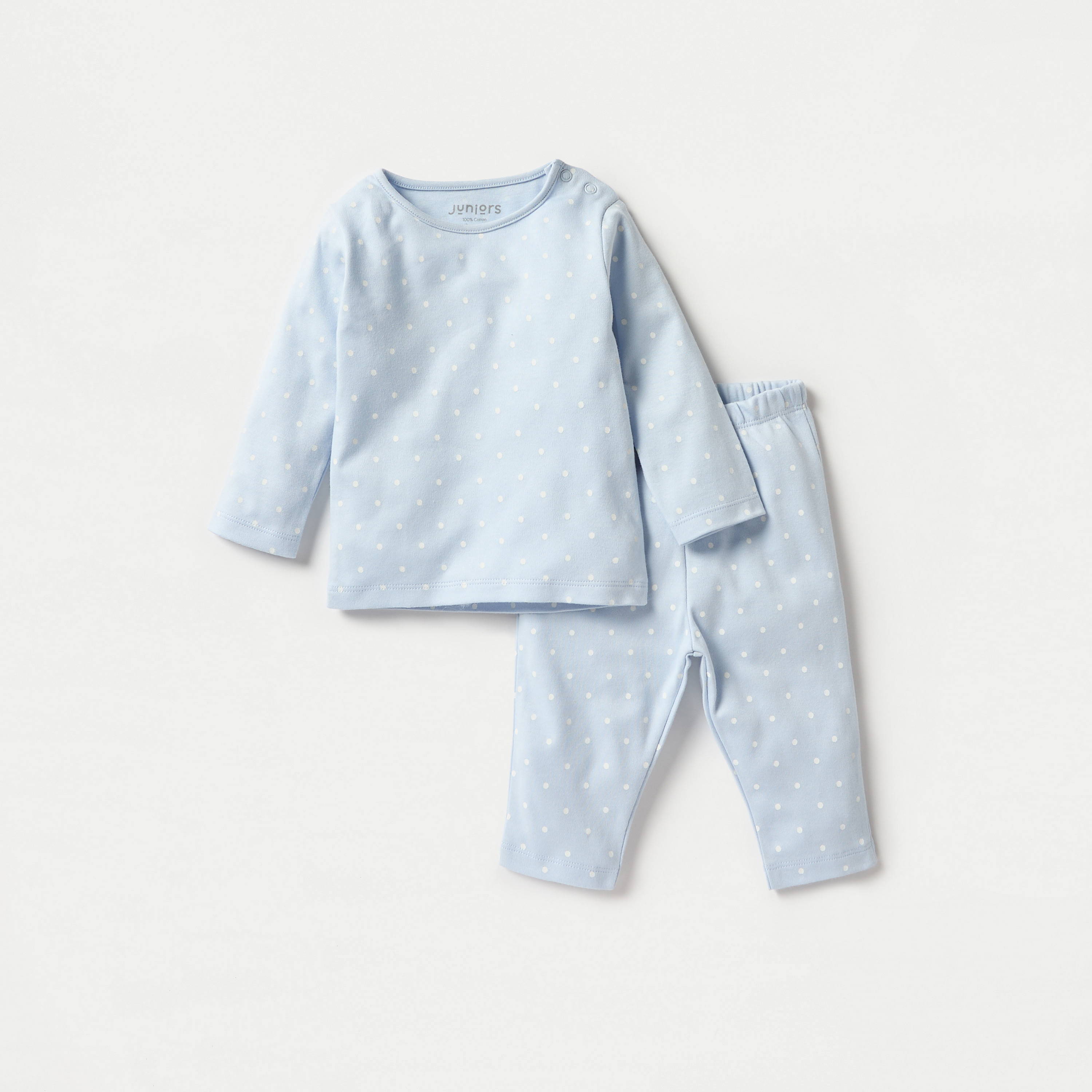 طقم بنطلون بيجاما وتيشيرت بطبعات منقطة من جونيورز-baby-girls-clothing-nightwear-pyjamasets-image-1