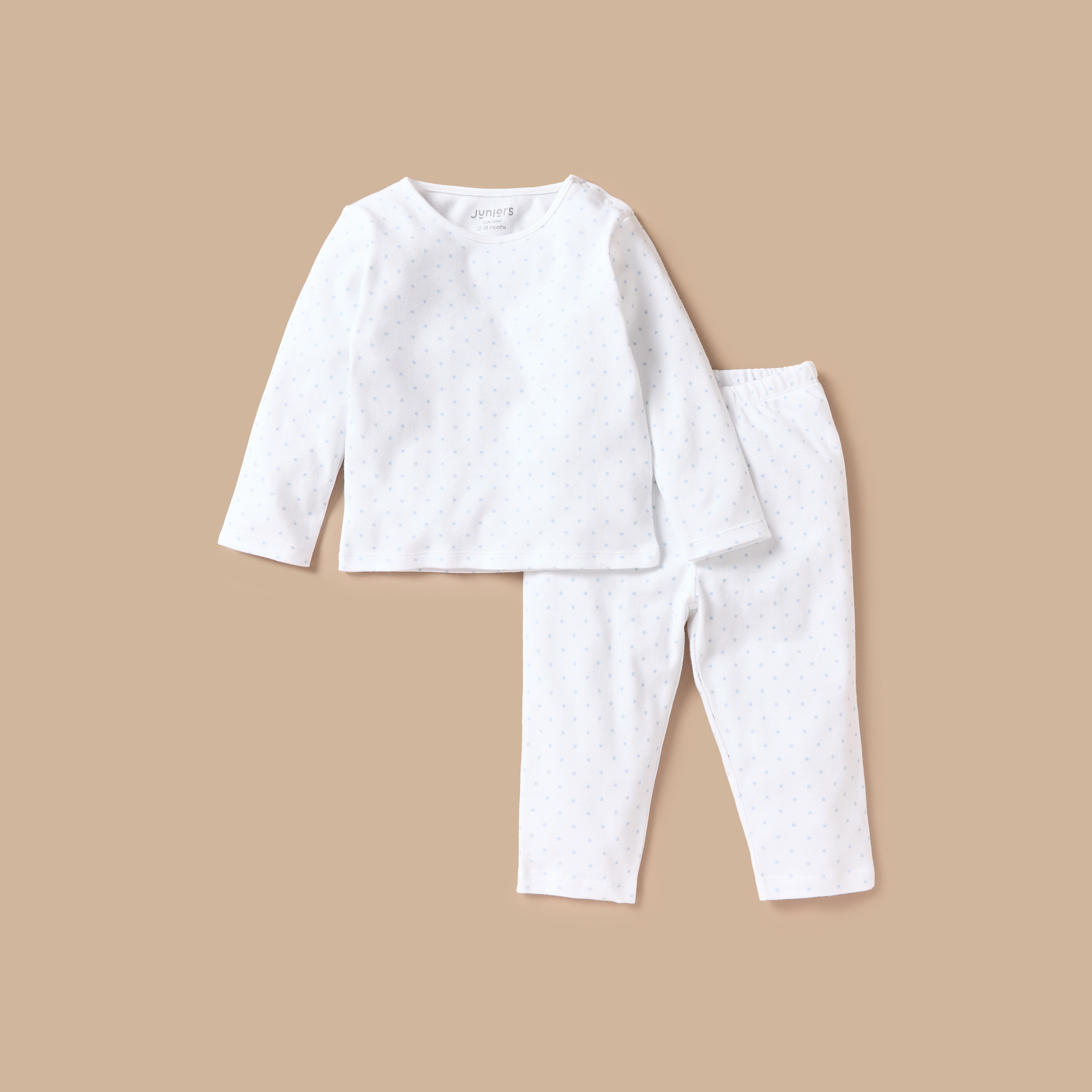 Juniors Polka Dot Print T-shirt and Pyjama Set-baby-boys-clothing-nightwear-pyjamasets-image-1