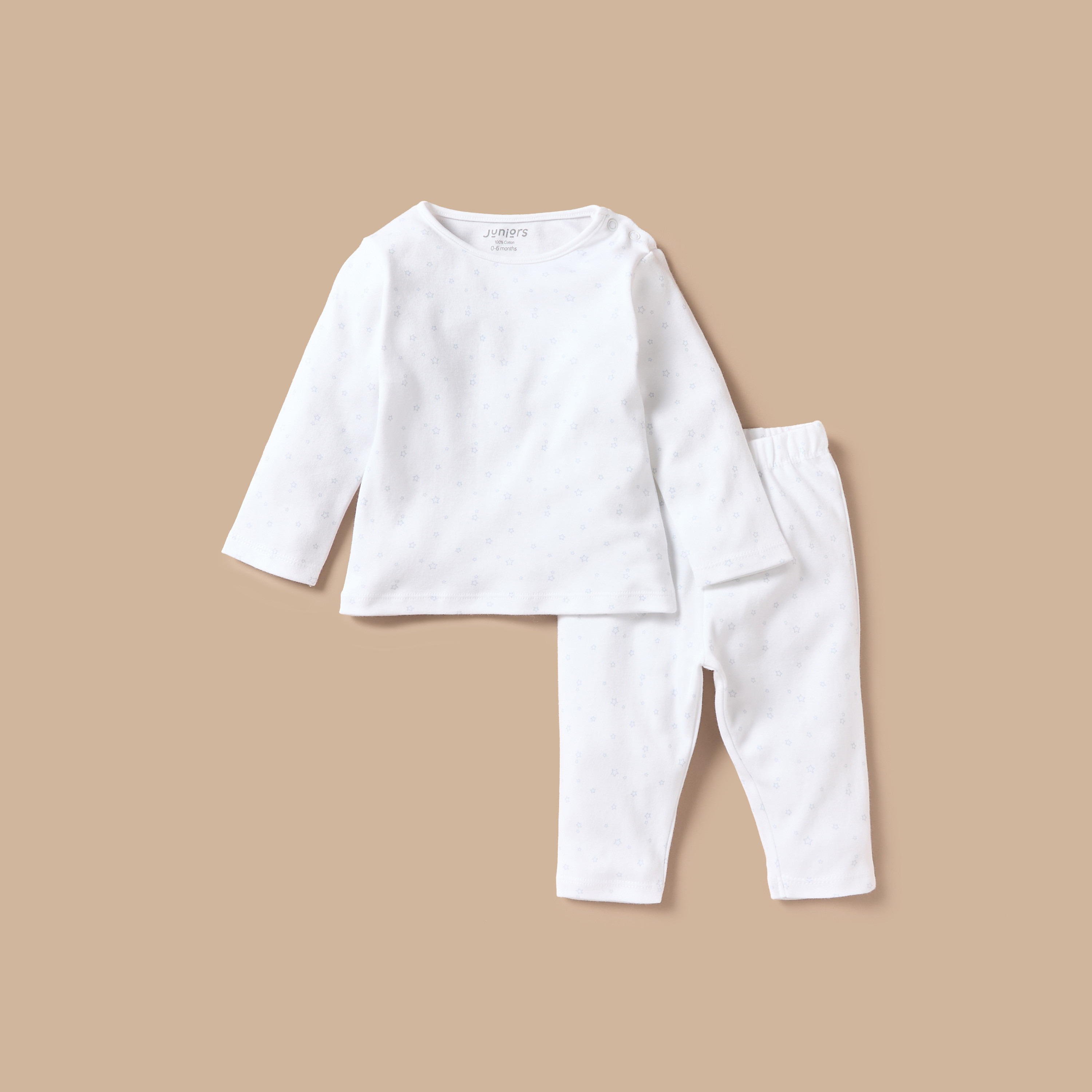Juniors Star Print T-shirt and Pyjama Set-baby-boys-clothing-nightwear-pyjamasets-image-1