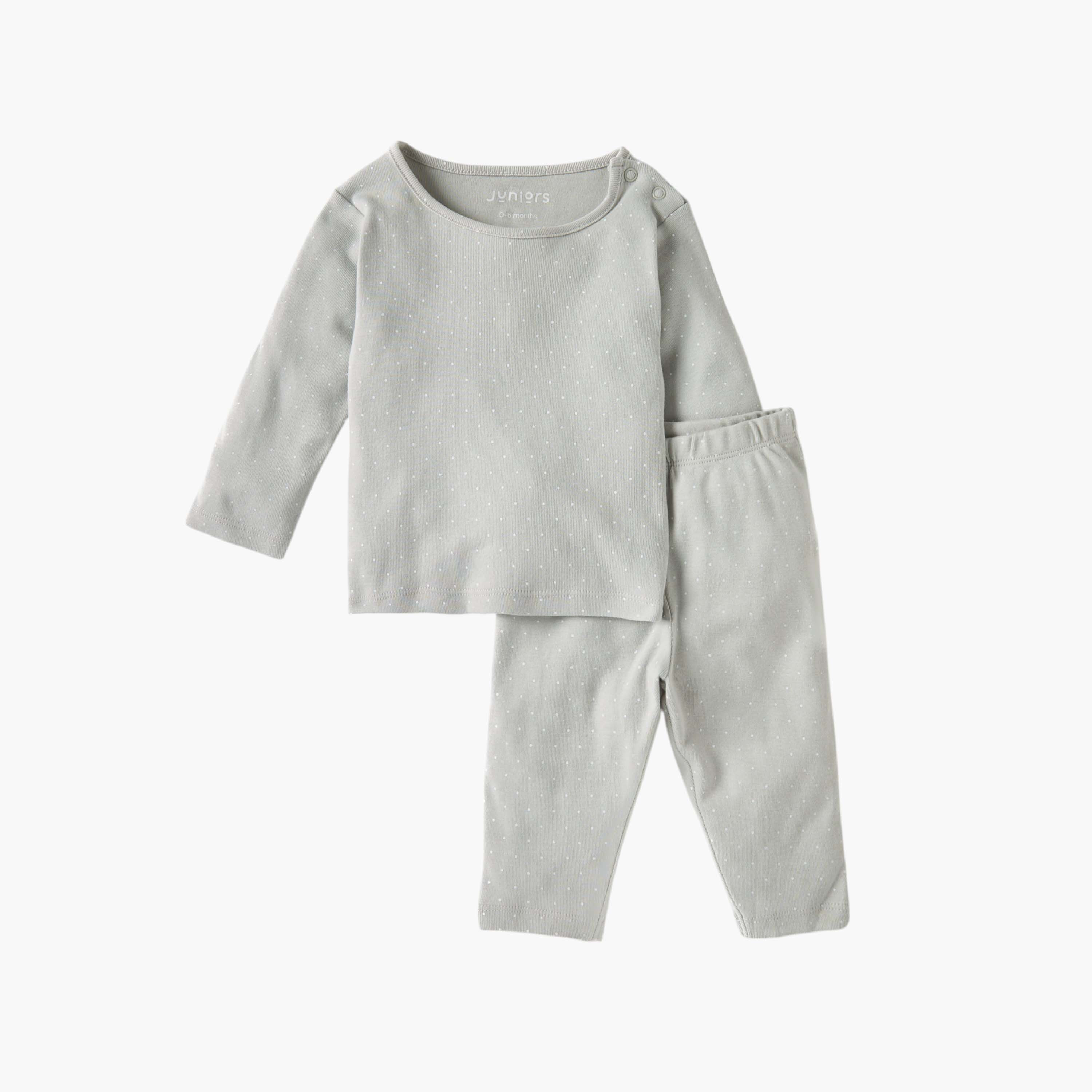 Juniors Polka Dot Print T-shirt and Pyjama Set-baby-boys-clothing-nightwear-pyjamasets-image-1