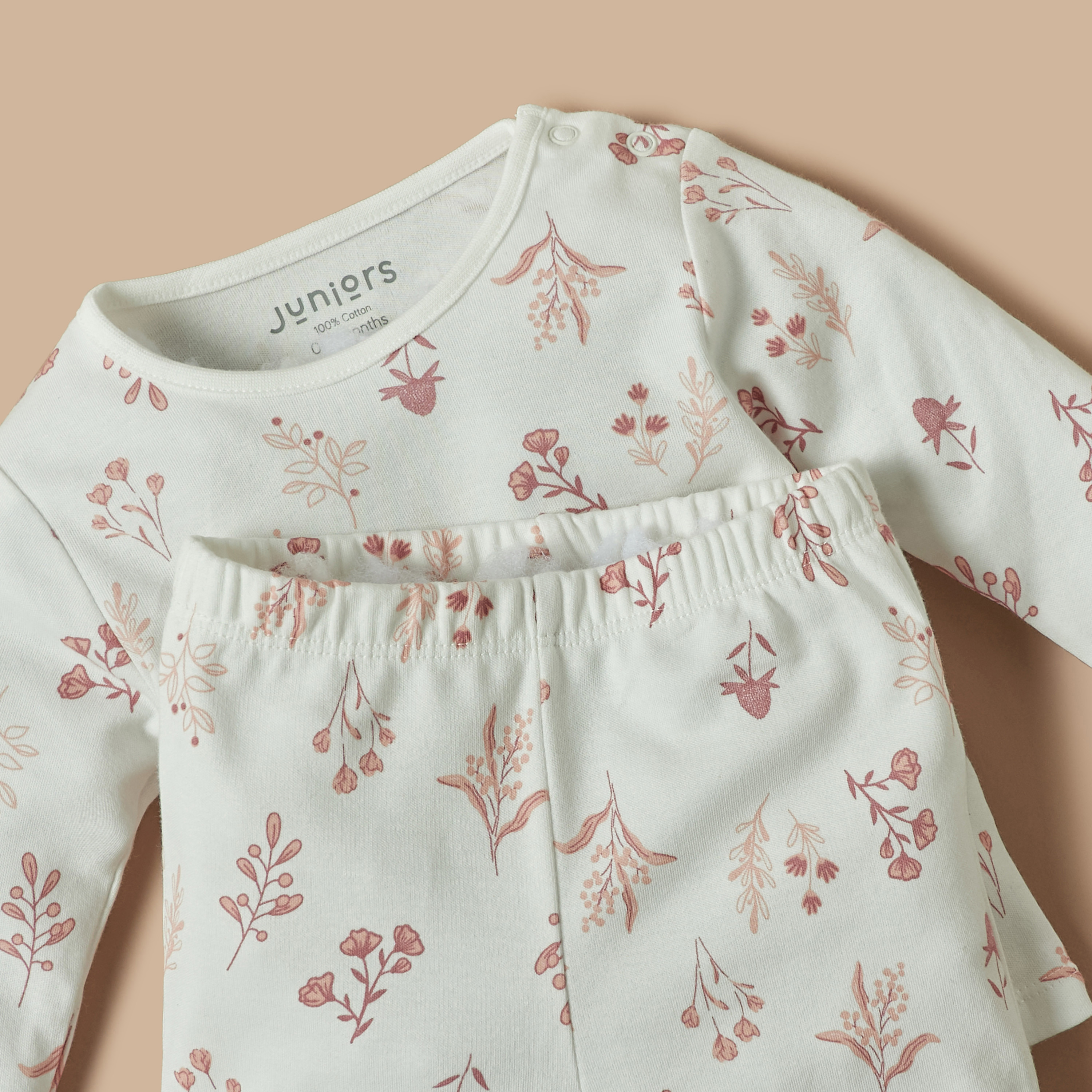 Juniors Floral Print T-shirt and Pyjama Set-baby-girls-clothing-nightwear-pyjamasets-image-4