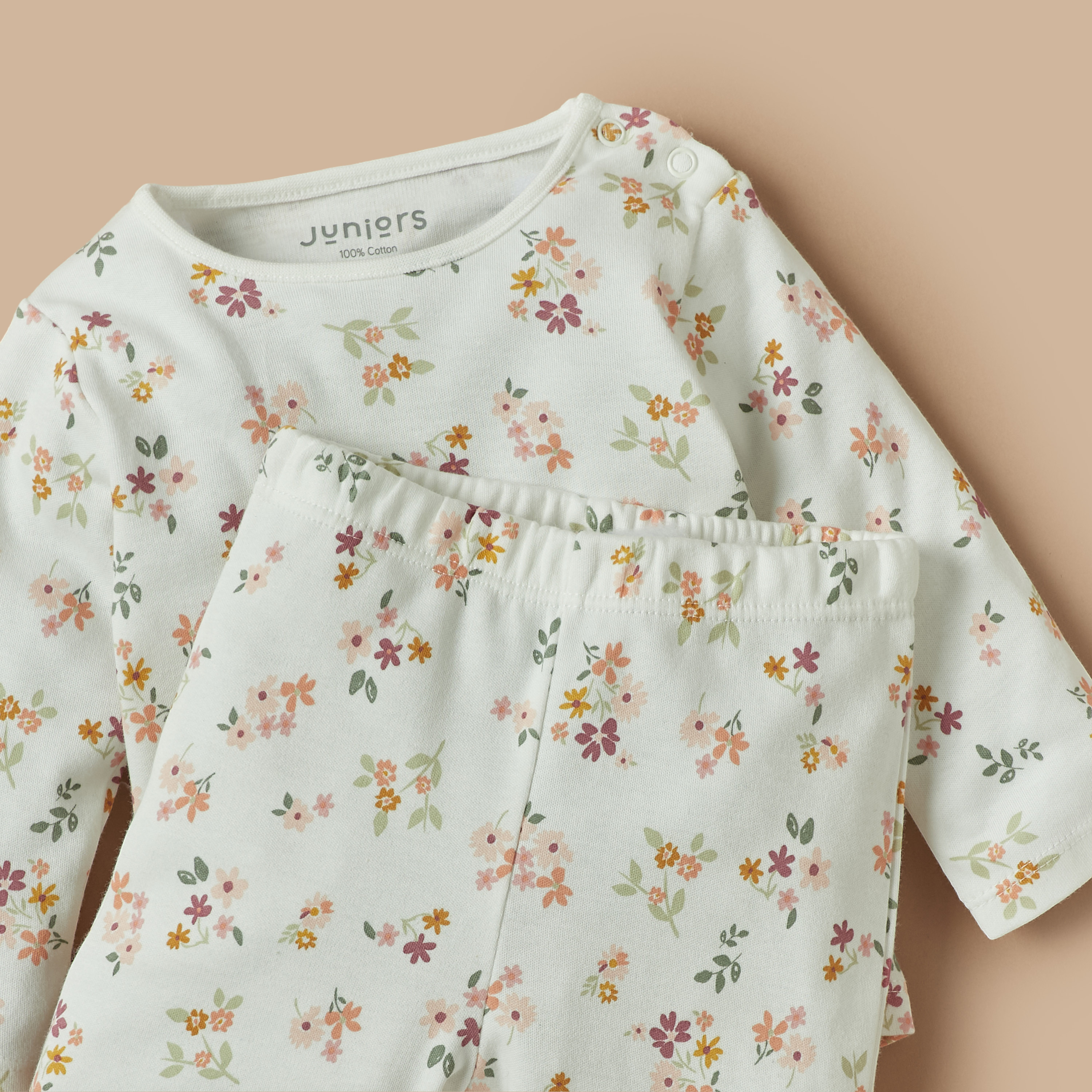 Juniors All-Over Floral Print T-shirt and Pyjama Set-baby-girls-clothing-nightwear-pyjamasets-image-4