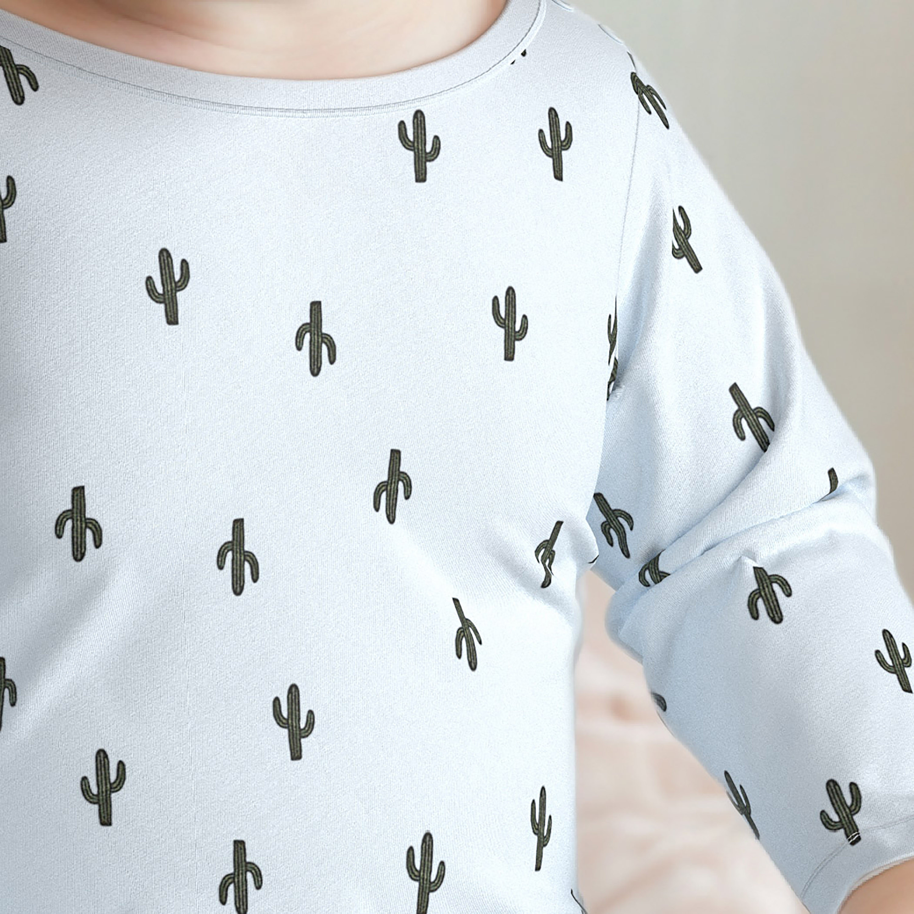 طقم بنطلون بيجاما بخصر مطاطي وتيشيرت بأكمام طويلة وطبعات صبار من جونيورز-baby-boys-clothing-nightwear-pyjamasets-image-7