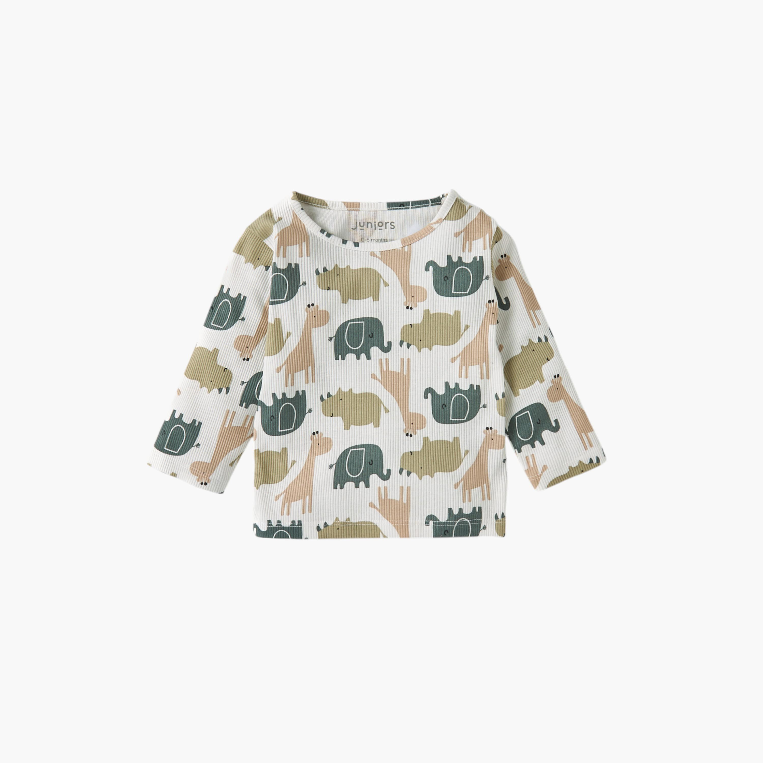 طقم بنطلون بيجاما وتيشيرت بأكمام طويلة وطبعات من جونيورز-baby-girls-clothing-nightwear-pyjamasets-image-2