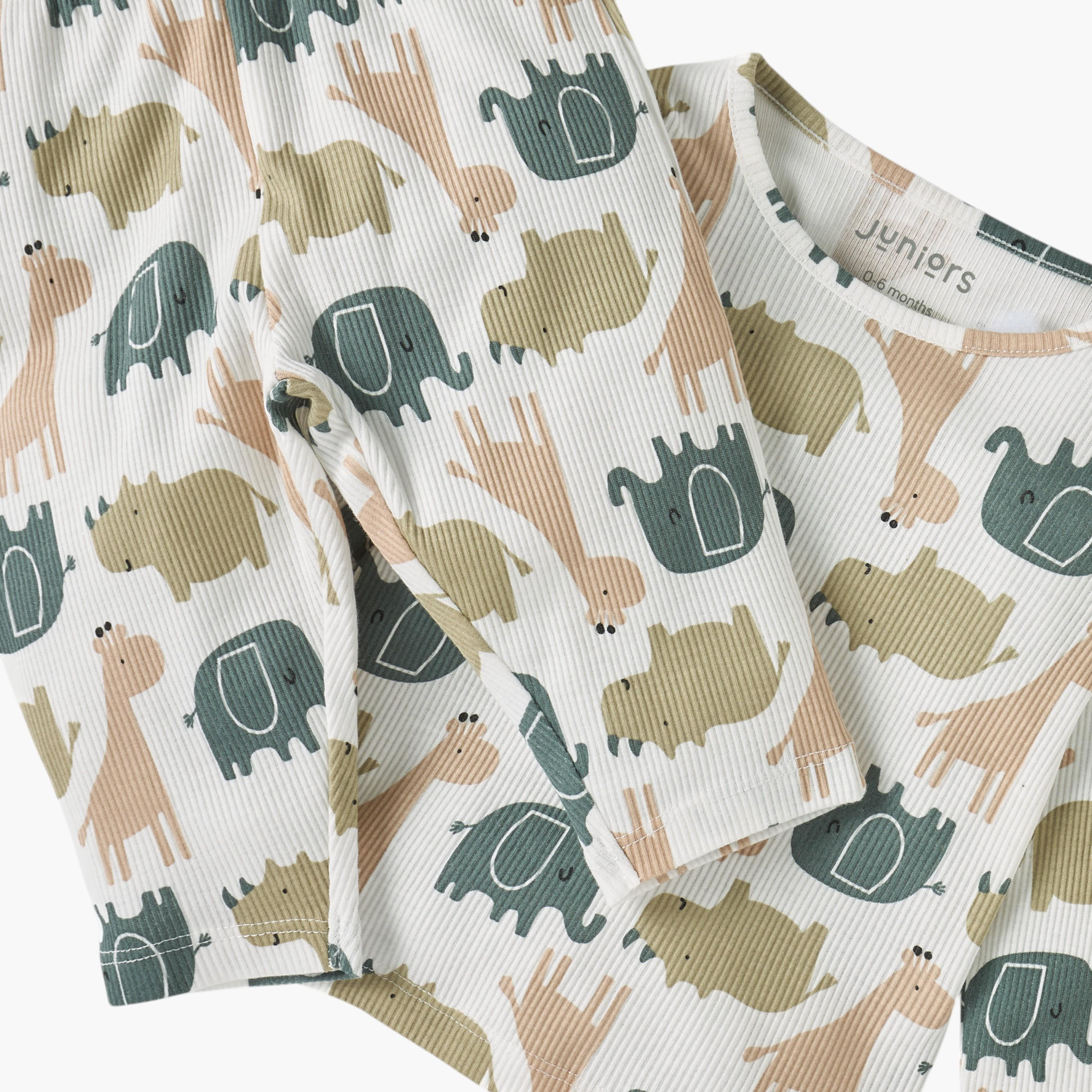 طقم بنطلون بيجاما وتيشيرت بأكمام طويلة وطبعات من جونيورز-baby-girls-clothing-nightwear-pyjamasets-image-4