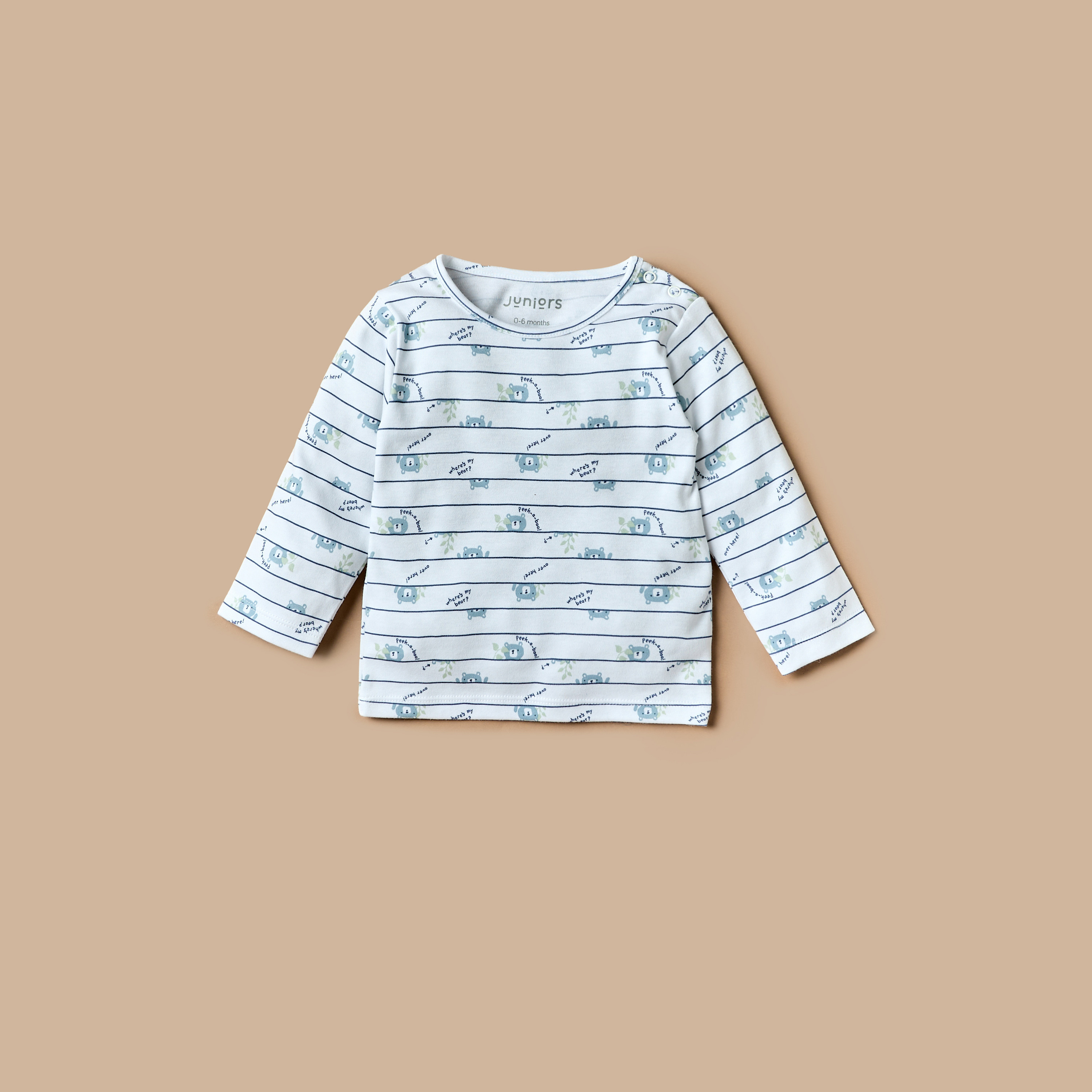 طقم بنطلون بيجاما مطاطي وتيشيرت بأكمام طويلة وطبعات دب من جونيورز-baby-girls-clothing-nightwear-pyjamasets-image-2
