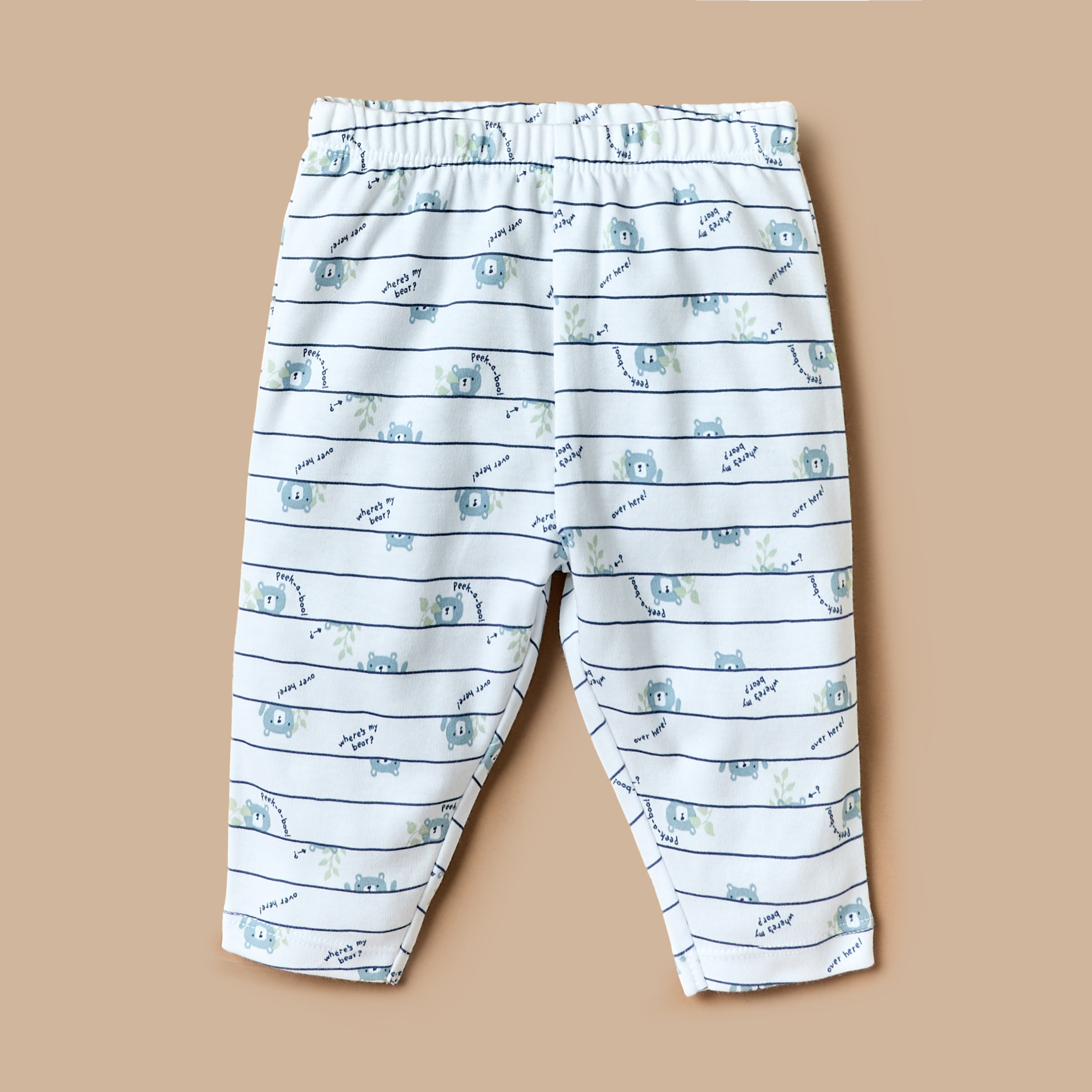 طقم بنطلون بيجاما مطاطي وتيشيرت بأكمام طويلة وطبعات دب من جونيورز-baby-girls-clothing-nightwear-pyjamasets-image-3