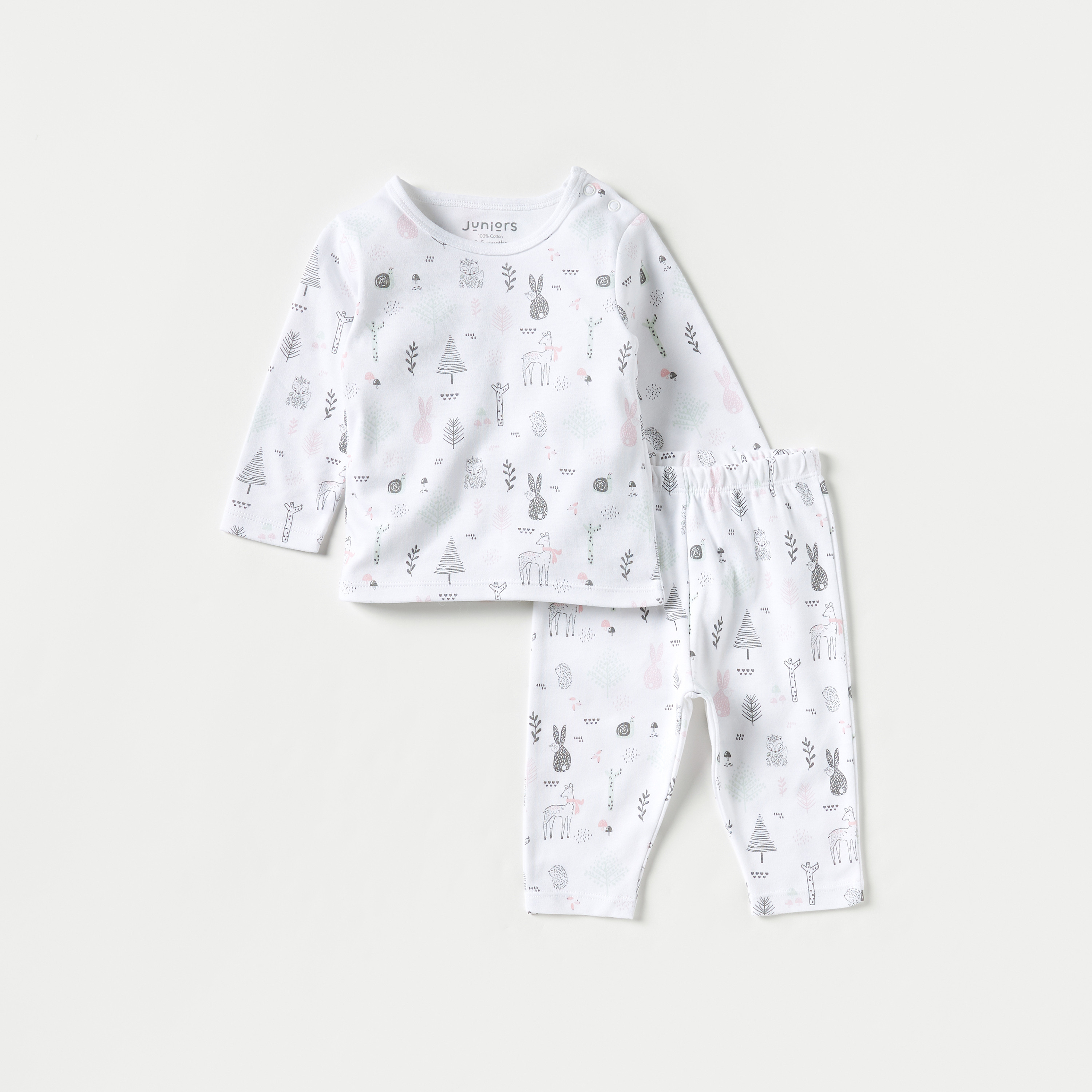Juniors All-Over Print T-shirt and Pyjama Set-baby-girls-clothing-nightwear-pyjamasets-image-1