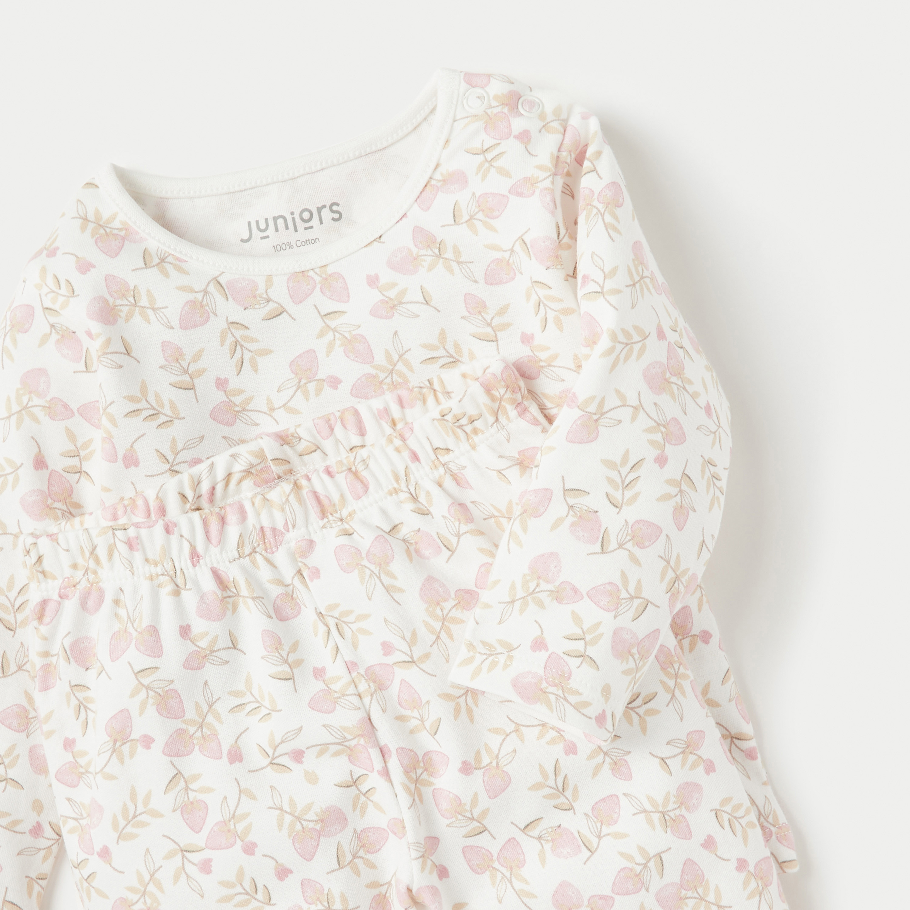 Juniors All-Over Floral Print Cotton T-shirt and Pyjama Set-baby-girls-clothing-nightwear-pyjamasets-image-4
