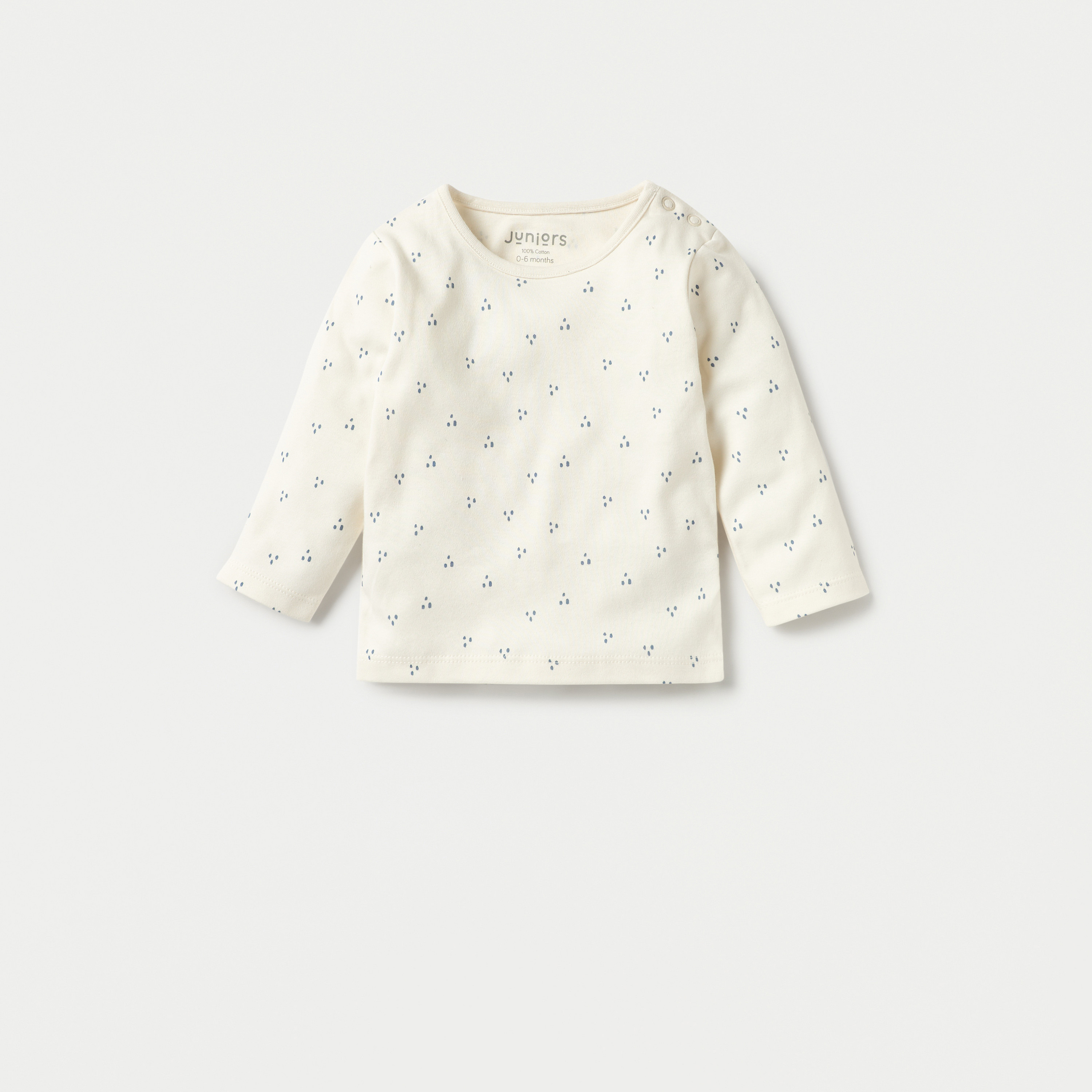 Juniors Dots Print Long Sleeves T-shirt and Pyjama Set-baby-girls-clothing-nightwear-pyjamasets-image-2
