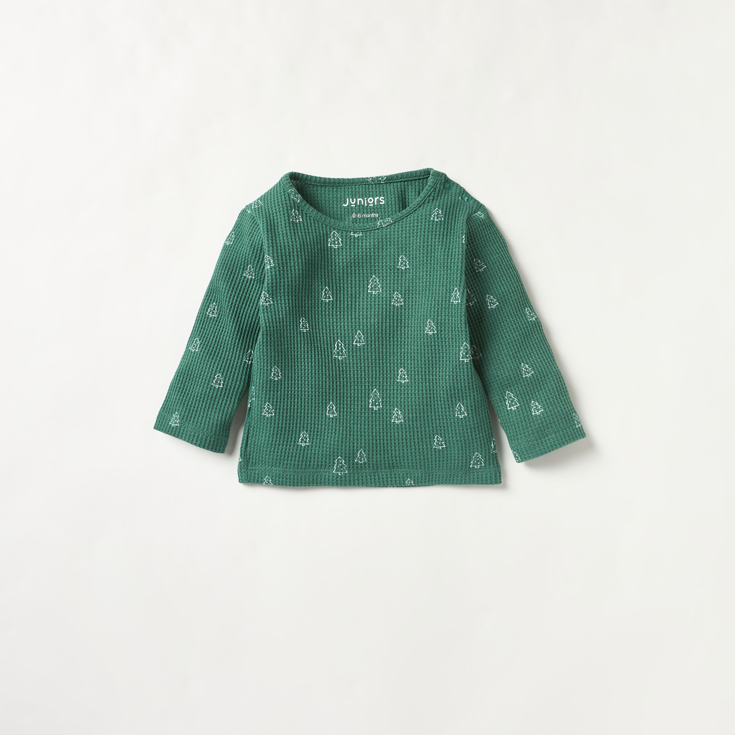 Juniors Round Neck Long Sleeves T-shirt and Pyjama Set with Tree Print-baby-boys-clothing-nightwear-pyjamasets-image-2